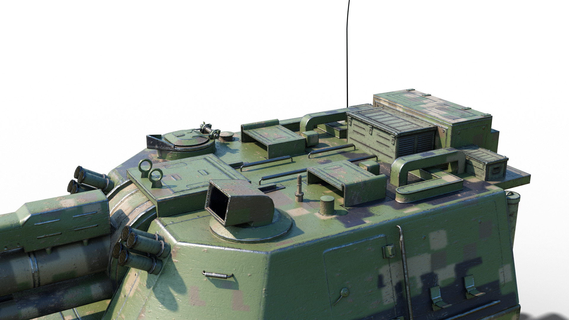 4 coatings of PLA Army PLZ45A4 155mm self-propelled howitzer Low-poly 3D model_6