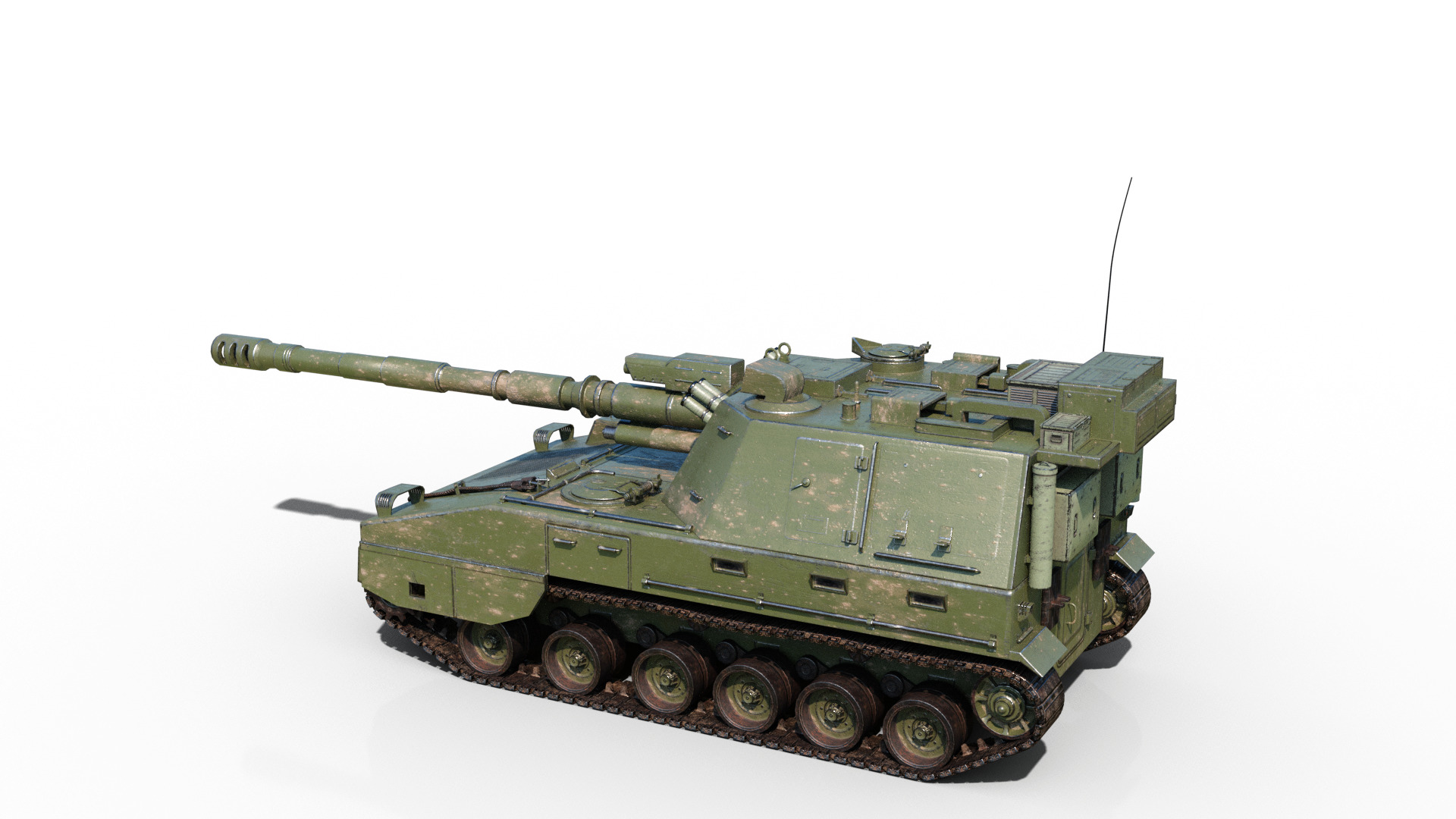 4 coatings of PLA Army PLZ45A4 155mm self-propelled howitzer Low-poly 3D model_14