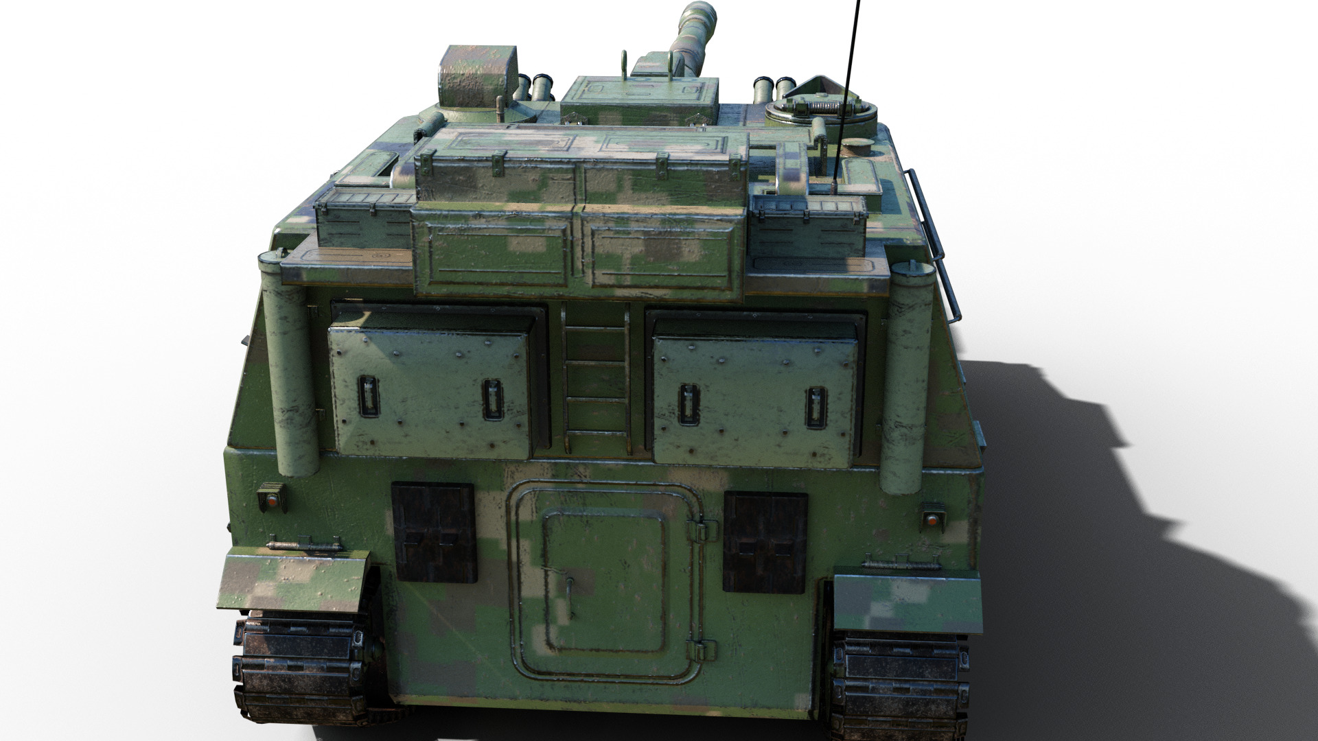 4 coatings of PLA Army PLZ45A4 155mm self-propelled howitzer Low-poly 3D model_8