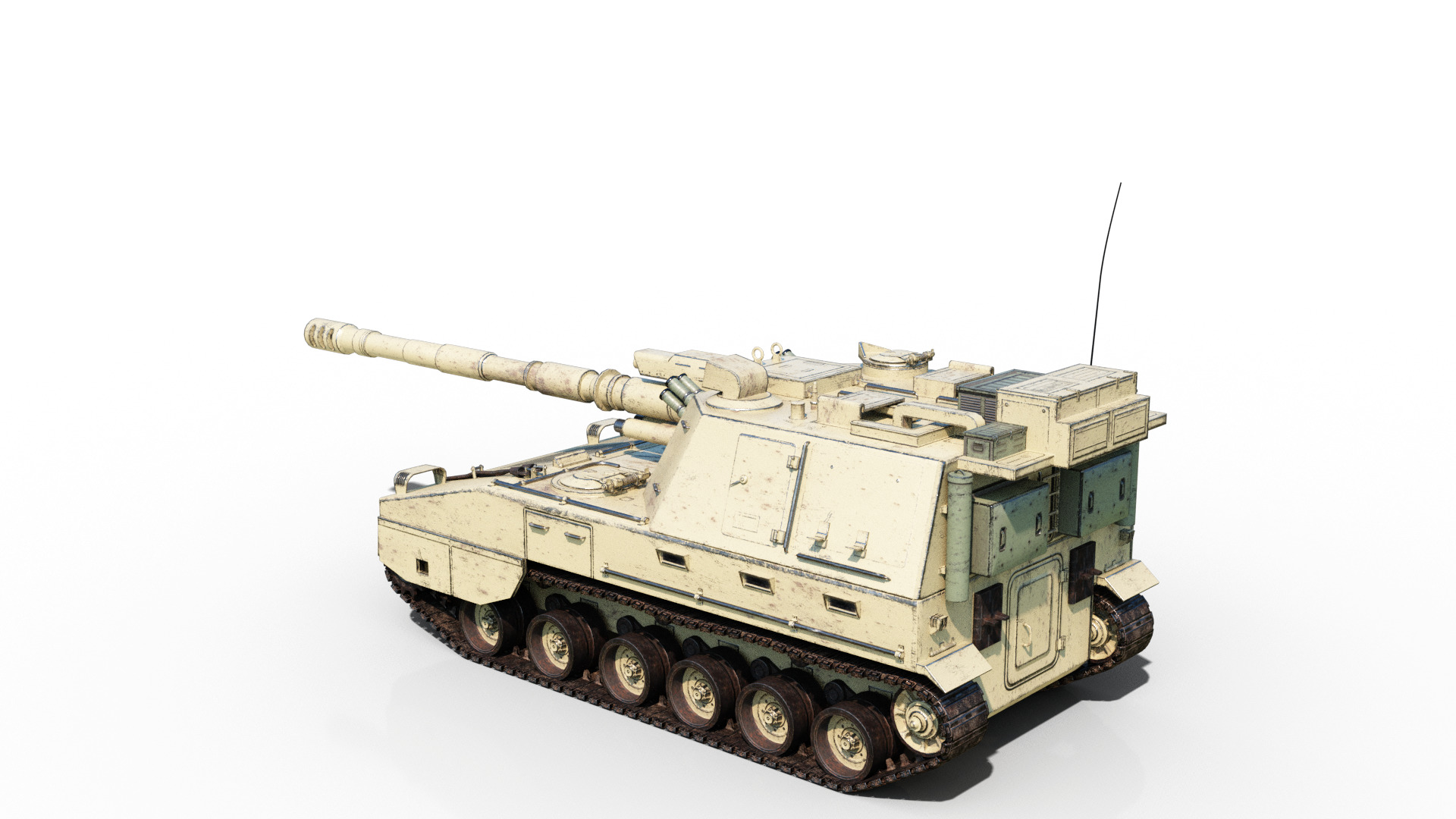 4 coatings of PLA Army PLZ45A4 155mm self-propelled howitzer Low-poly 3D model_16