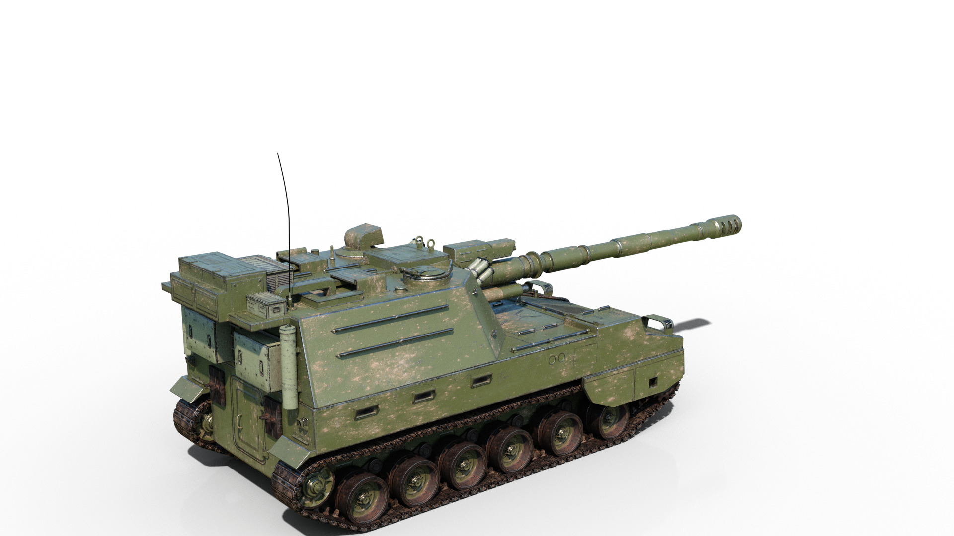 4 coatings of PLA Army PLZ45A4 155mm self-propelled howitzer Low-poly 3D model_13