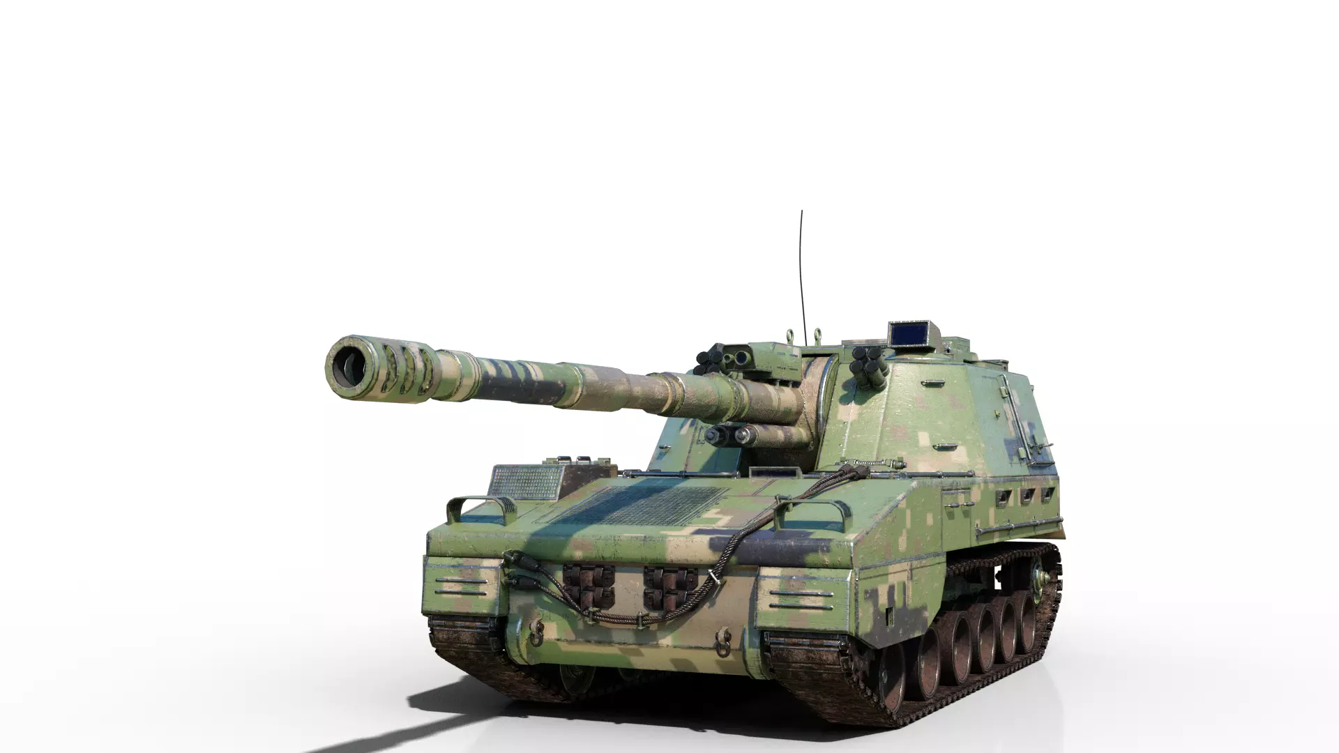 4 coatings of PLA Army PLZ45A4 155mm self-propelled howitzer Low-poly 3D model_0