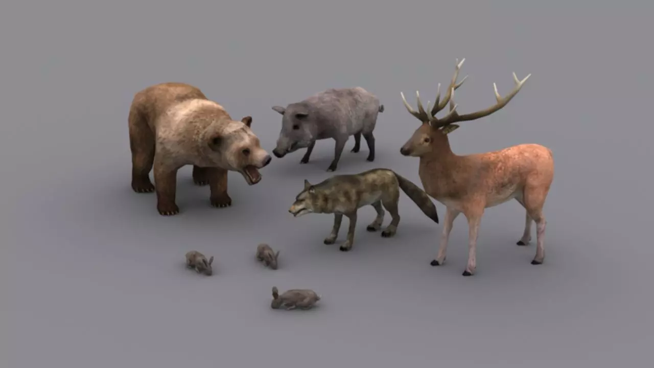 FOREST ANIMALS PACK GAME READY ANIMATED MODELS Low-poly 3D model_0