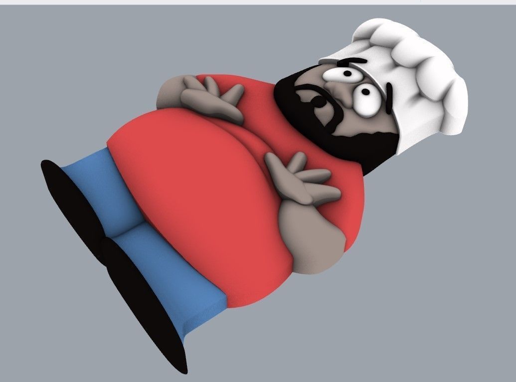 COOK MAN  3D print model_3