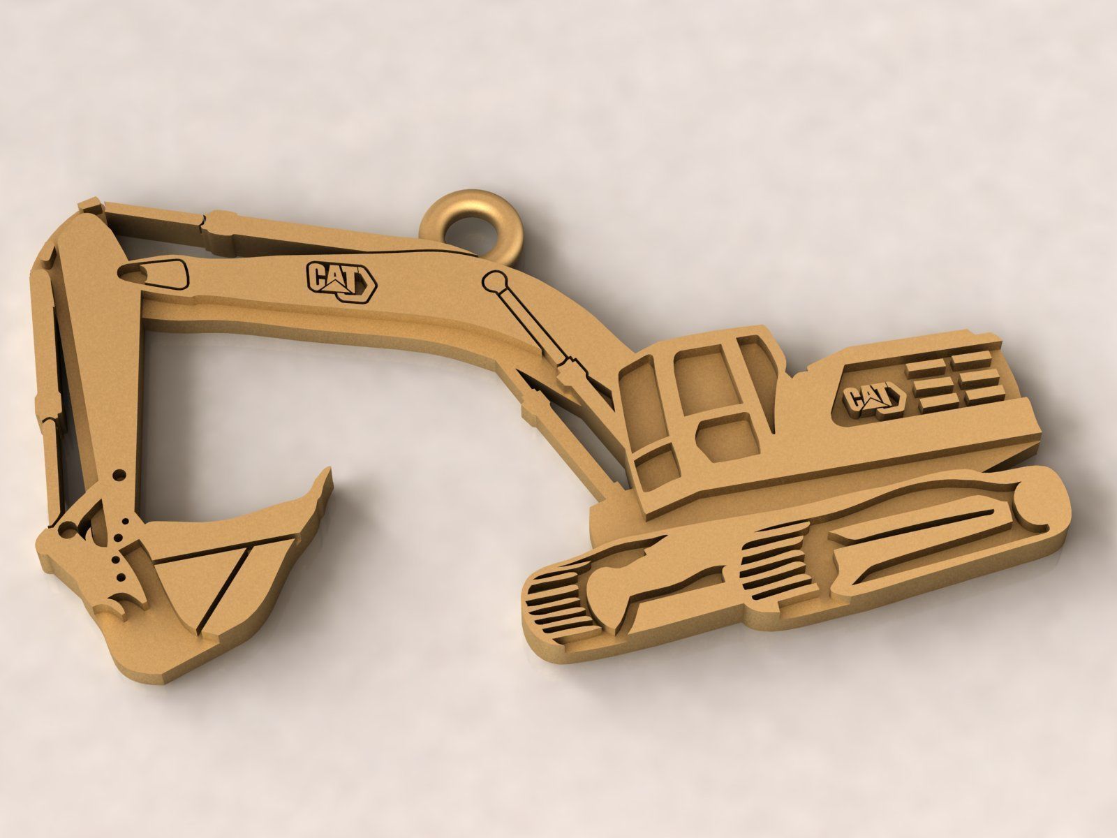 Excavator Charm Pendant 3D print model_1