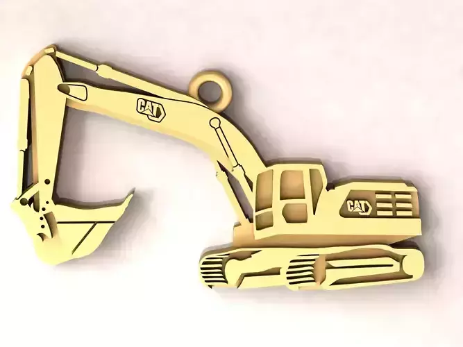 Excavator Charm Pendant 3D print model