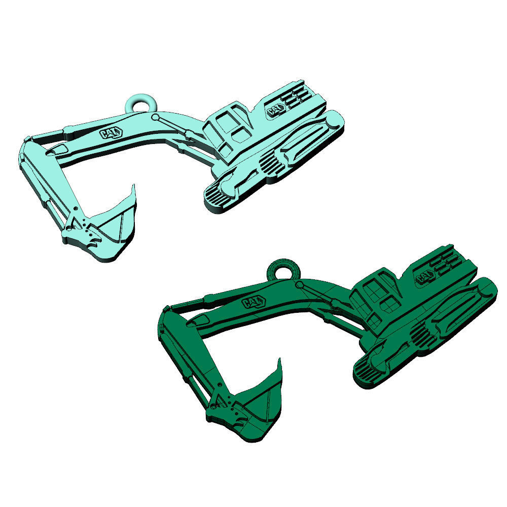 Excavator Charm Pendant 3D print model_7
