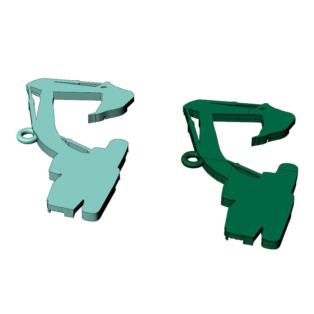 Excavator Charm Pendant 3D print model_12