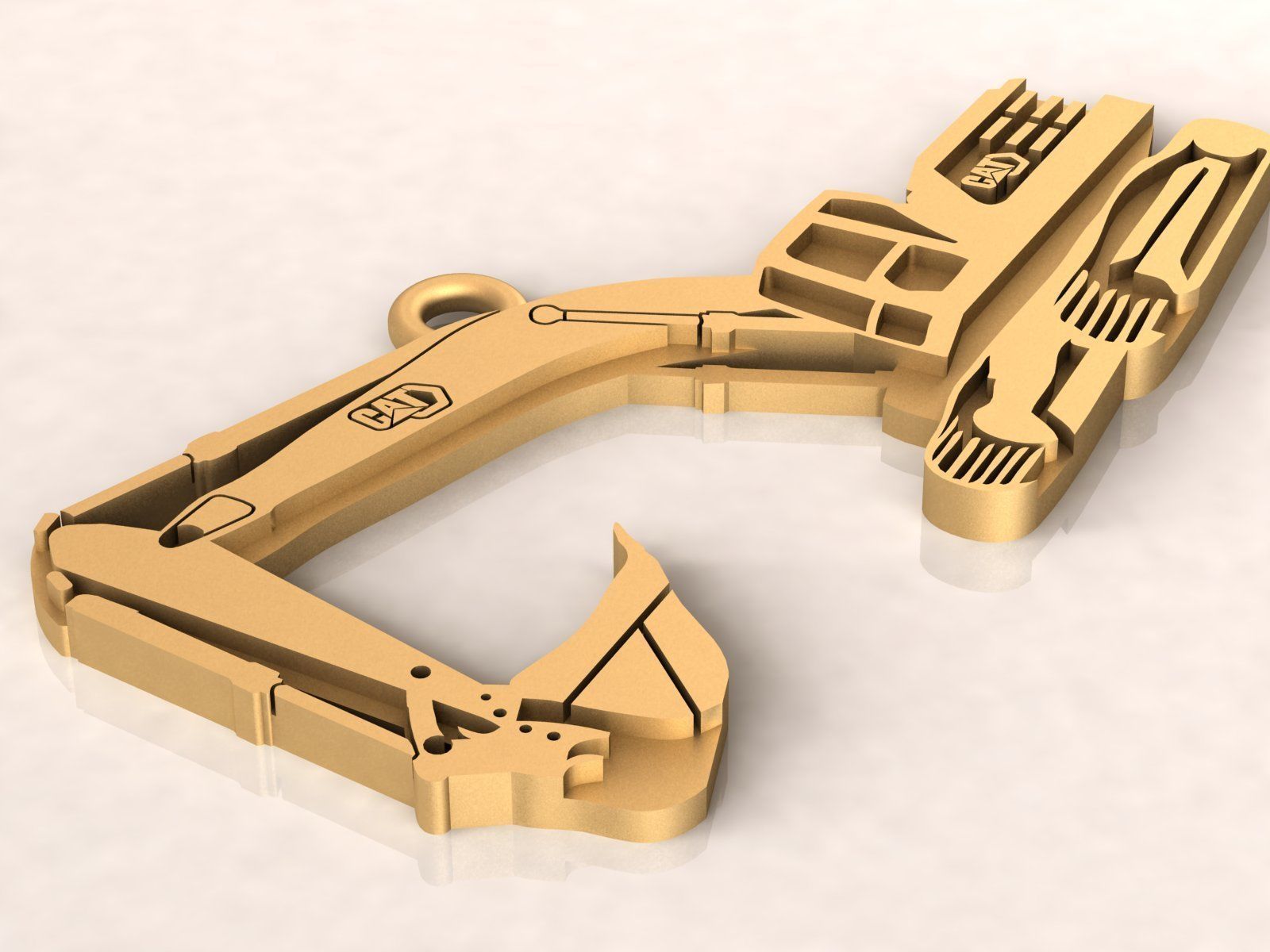 Excavator Charm Pendant 3D print model_5