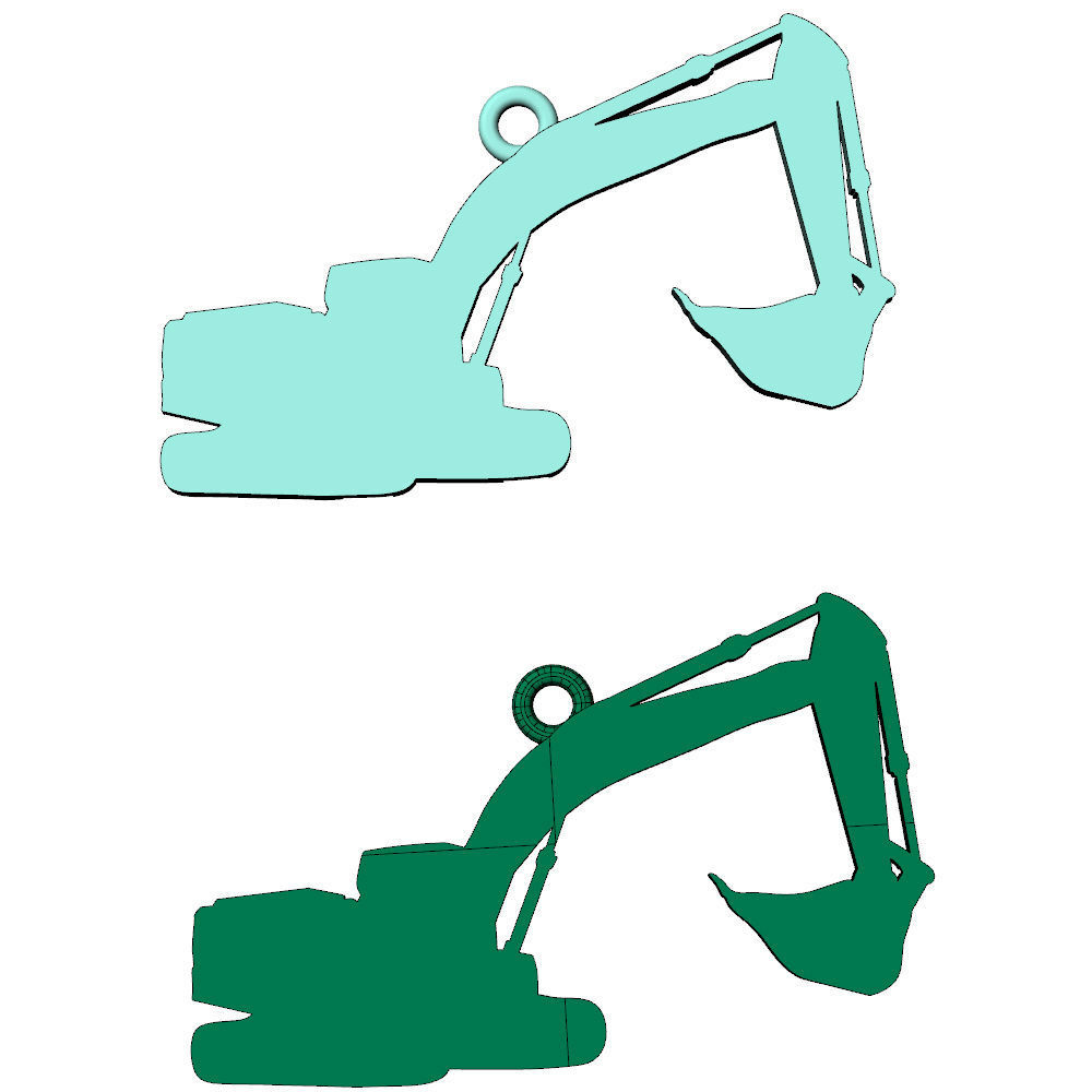 Excavator Charm Pendant 3D print model_11