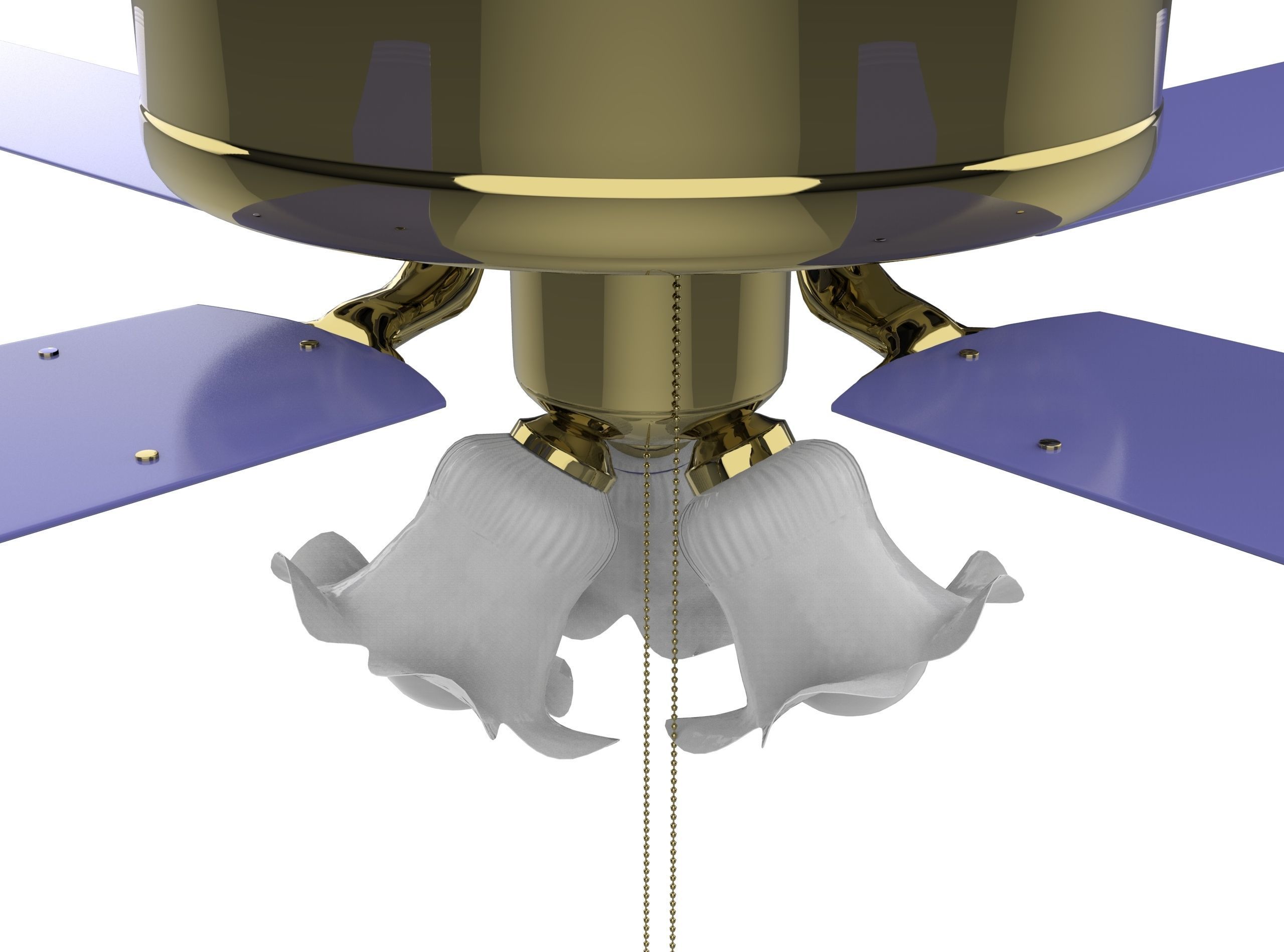 3D Ceiling Fan Low-poly 3D model_4