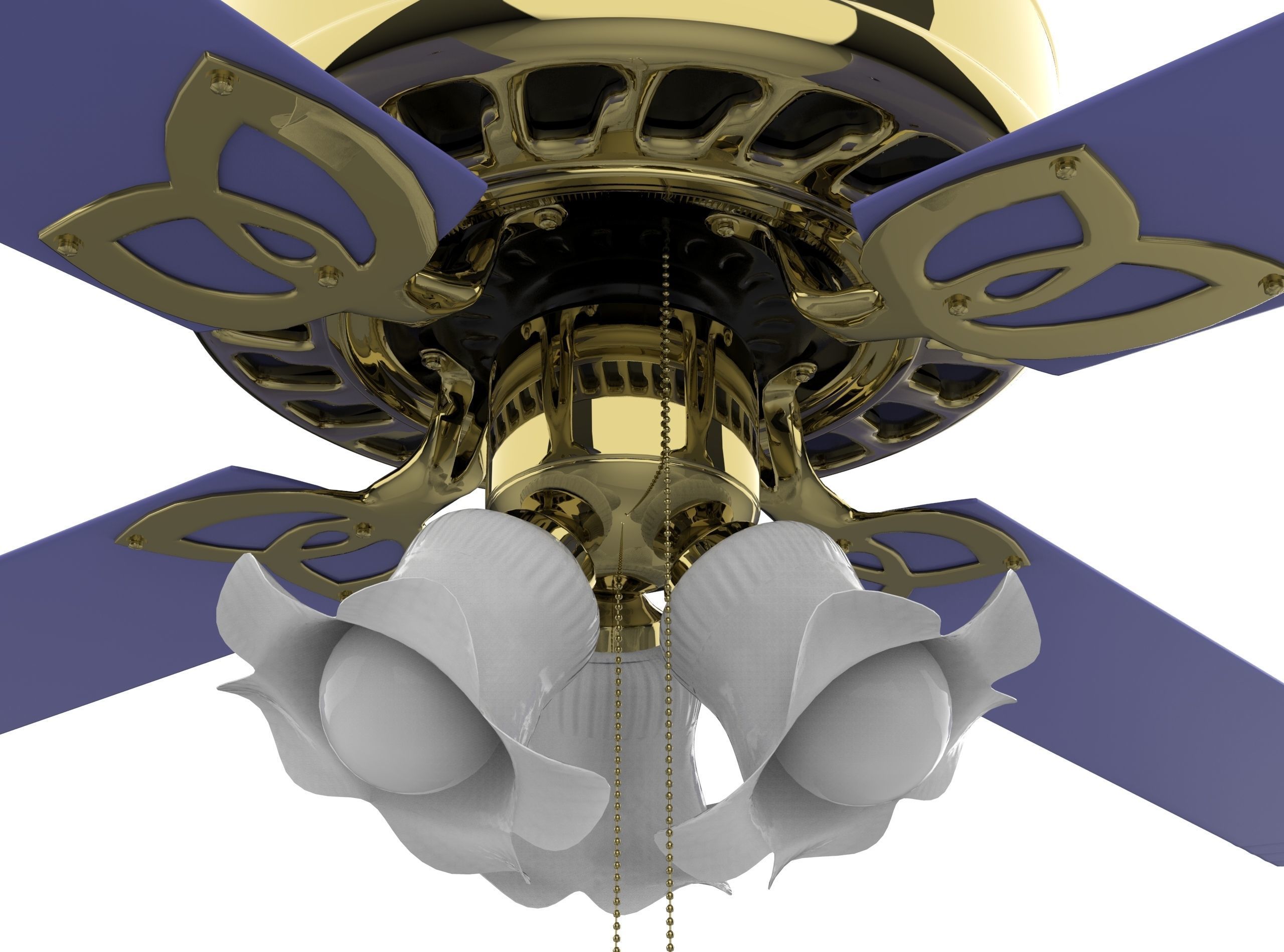 3D Ceiling Fan Low-poly 3D model_1