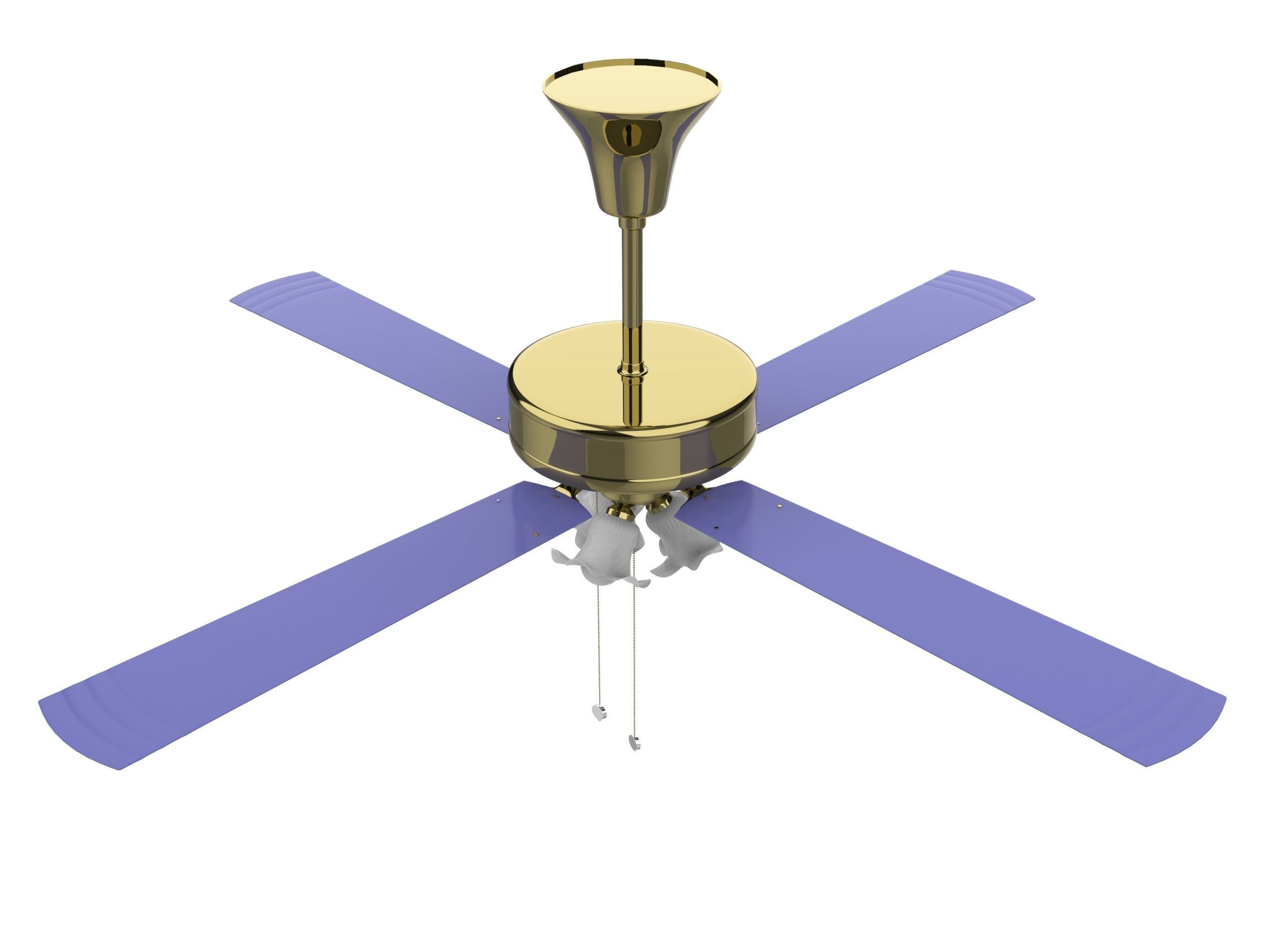 3D Ceiling Fan Low-poly 3D model_2