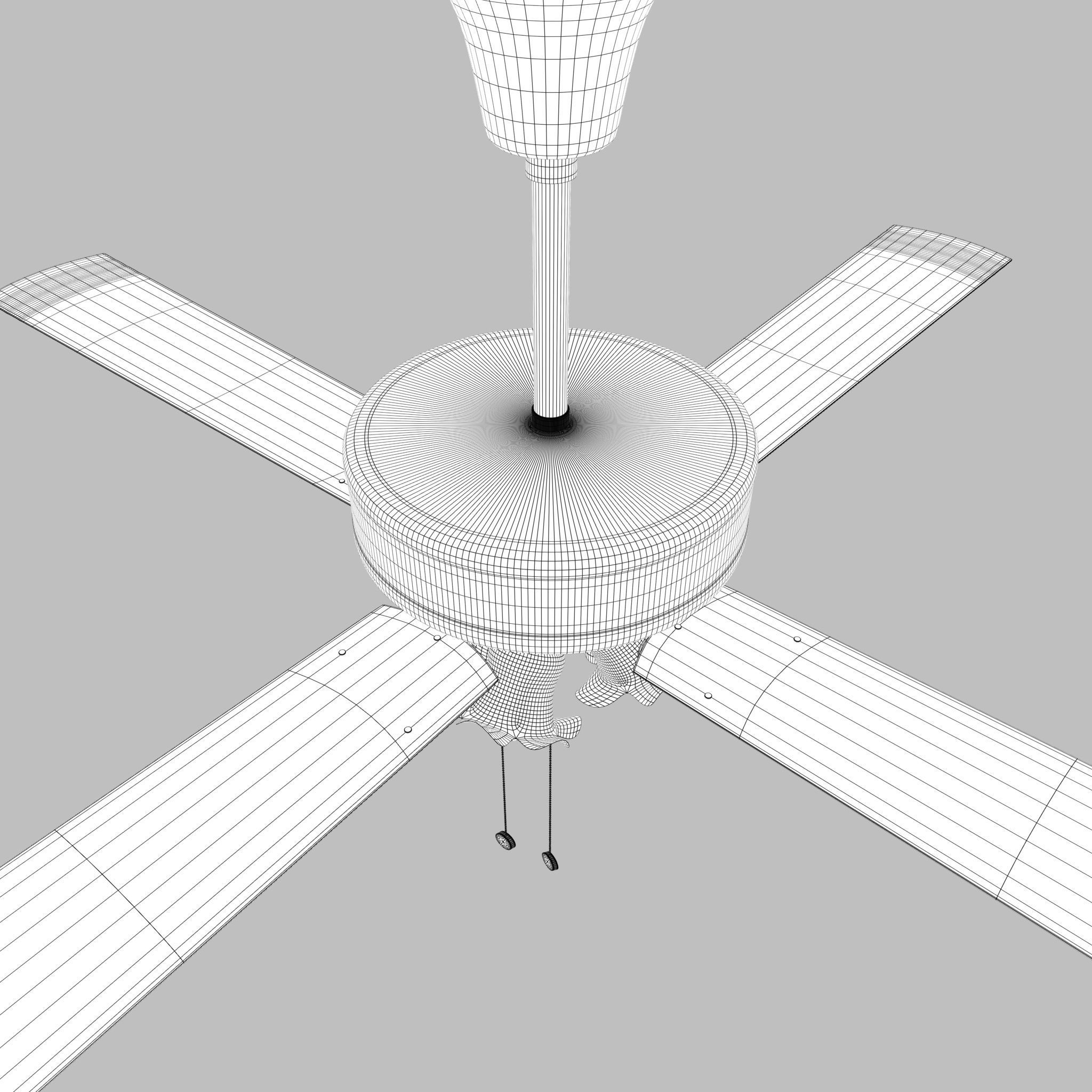 3D Ceiling Fan Low-poly 3D model_9
