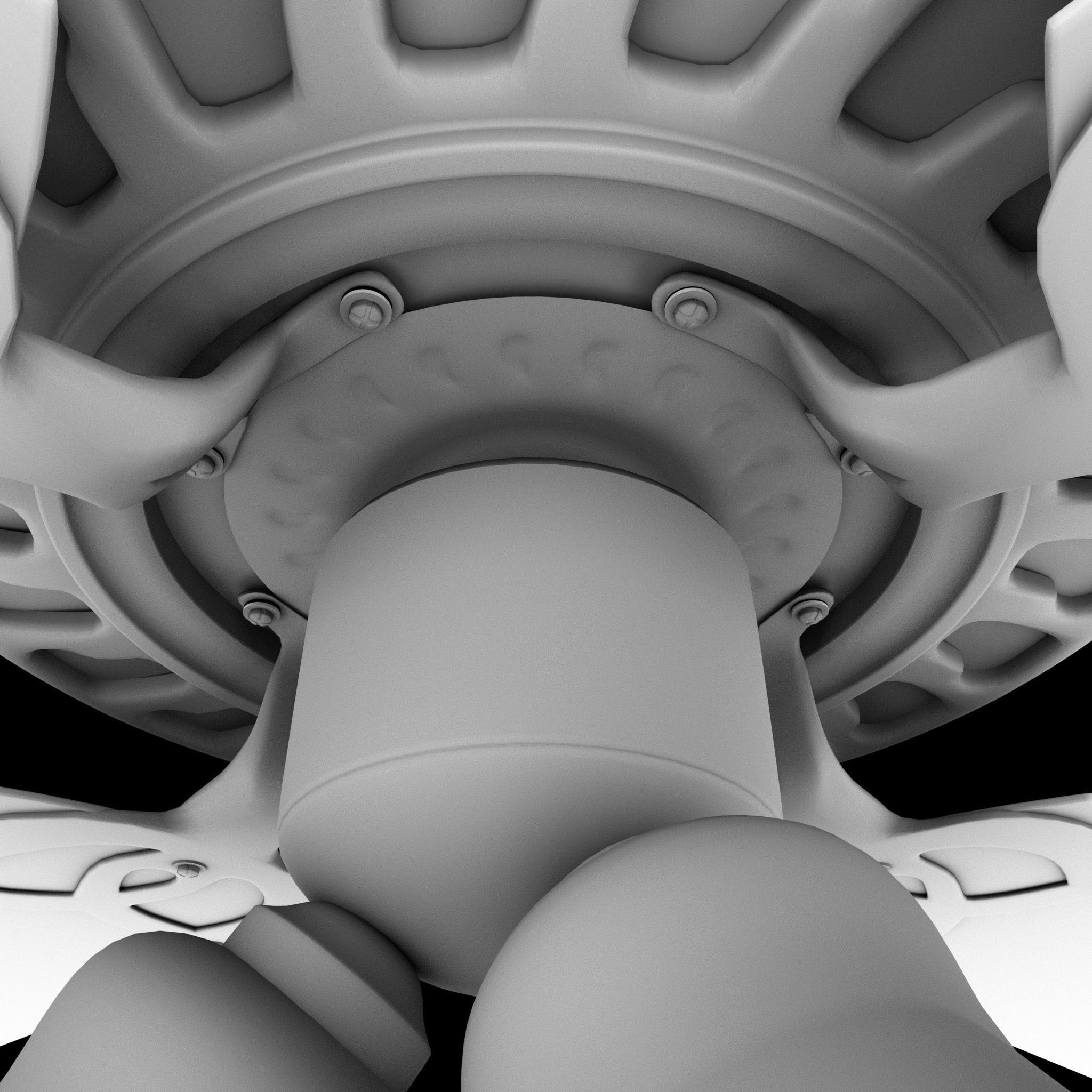 3D Ceiling Fan Low-poly 3D model_6