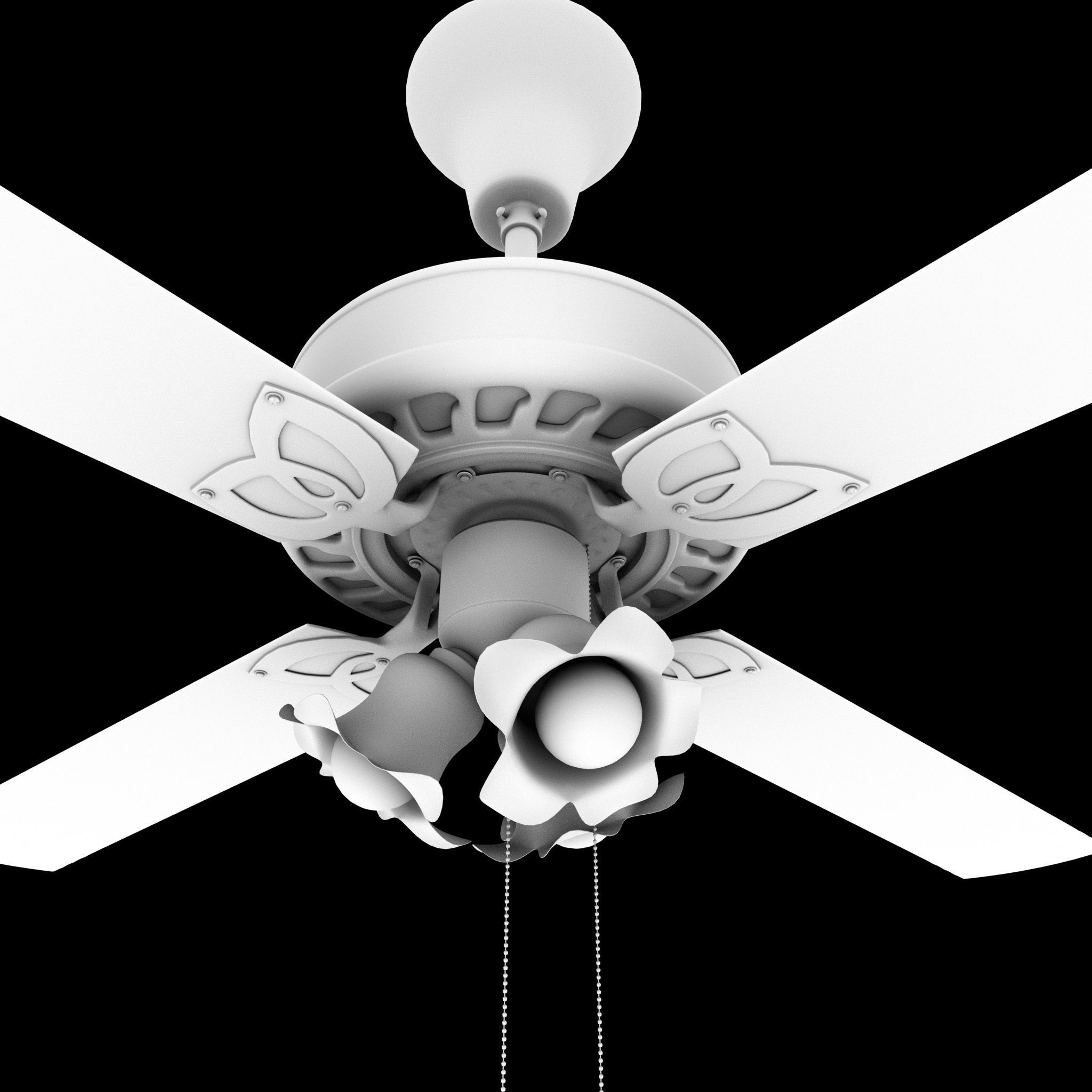 3D Ceiling Fan Low-poly 3D model_5
