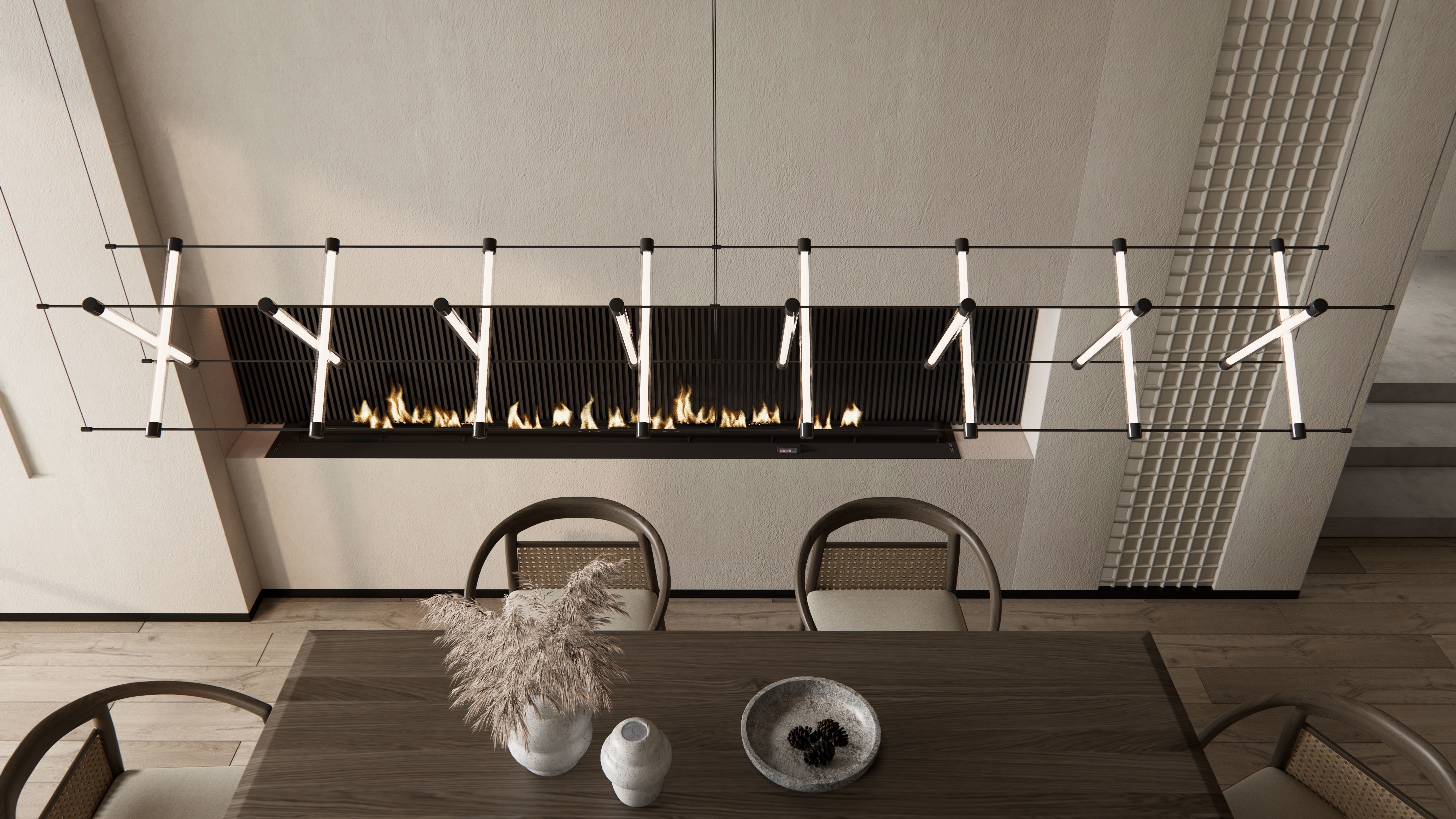 Dining room interior Dining wall Dining table full scene 02 3D model_14