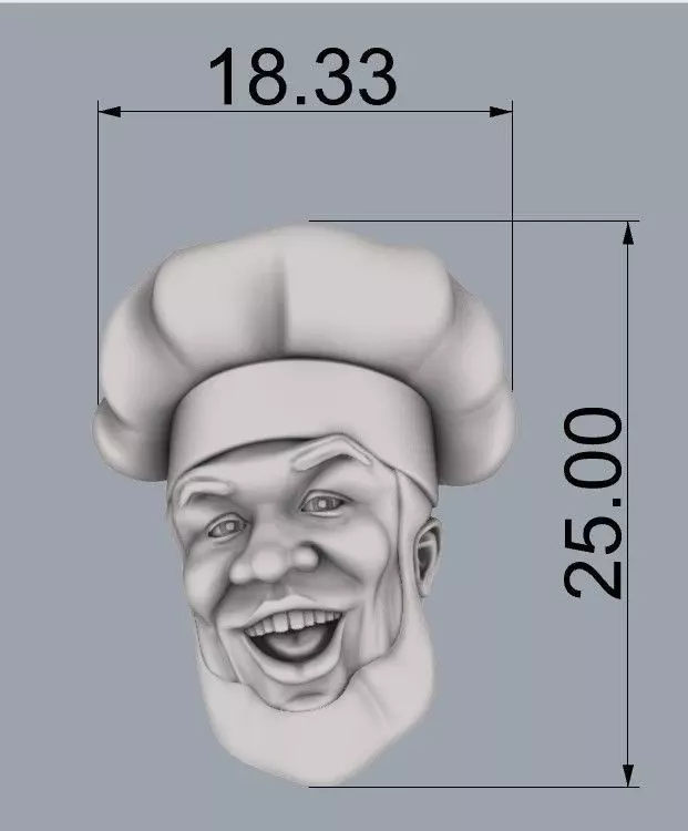 COOK MAN SMILE HEAD 3D print model