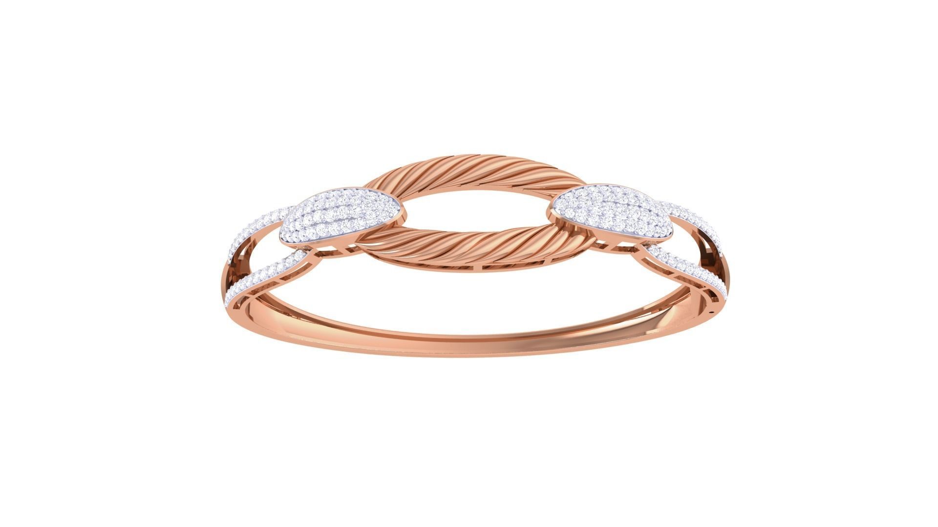 Wire Chain Link High Jewelry Italian Diamond Bracelets 3dm stl 3D print model_9