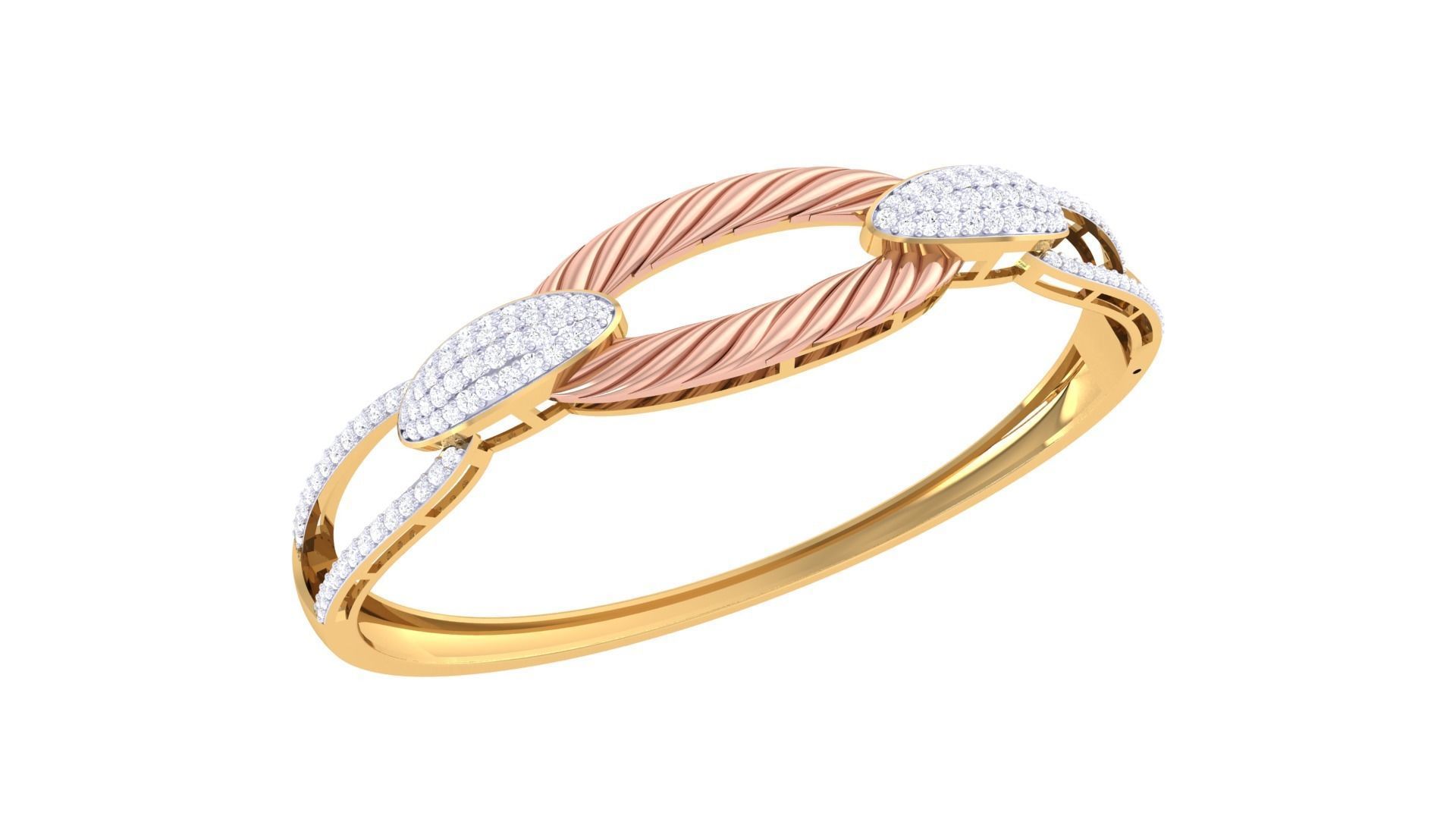 Wire Chain Link High Jewelry Italian Diamond Bracelets 3dm stl 3D print model_1