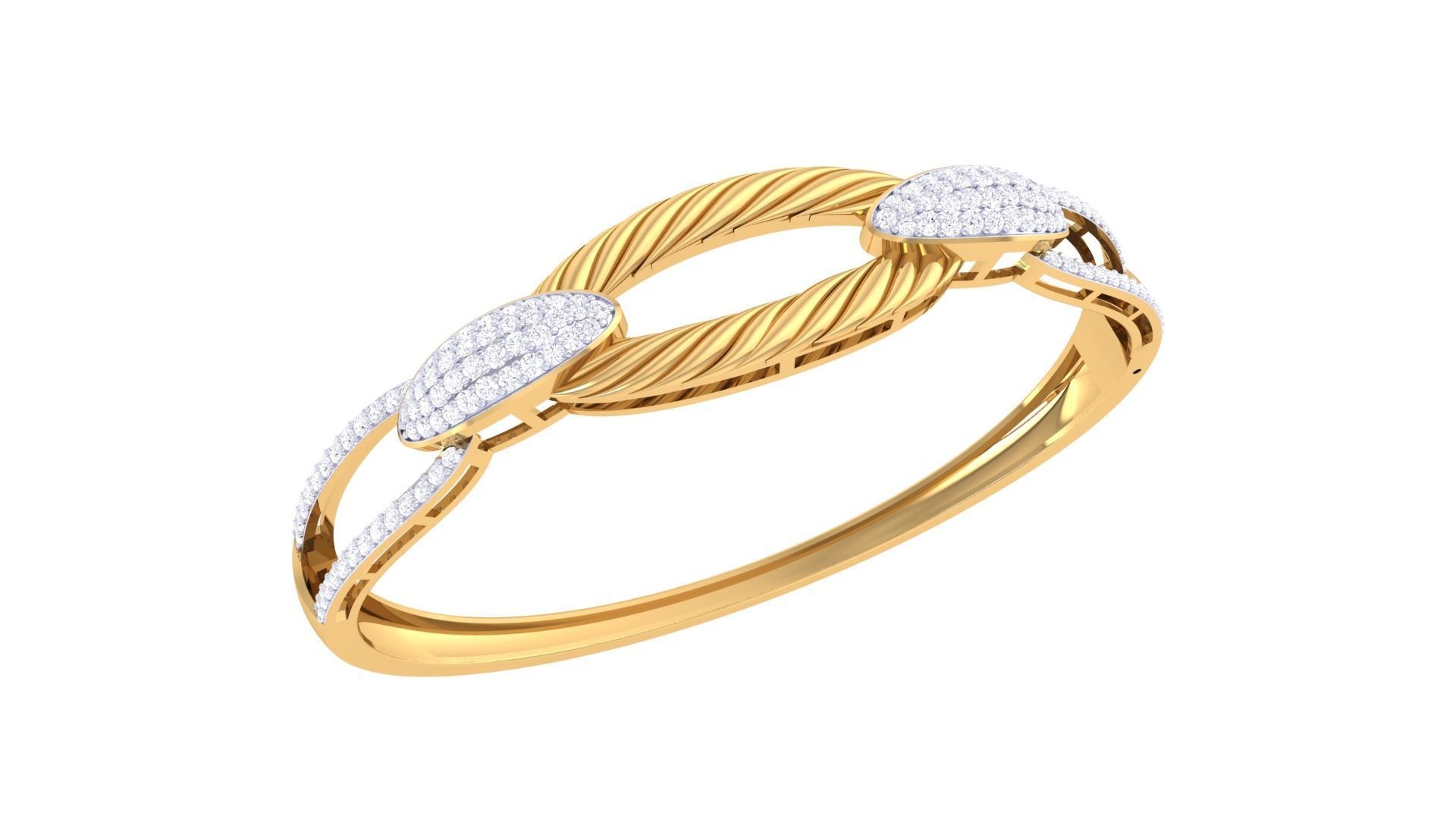 Wire Chain Link High Jewelry Italian Diamond Bracelets 3dm stl 3D print model_5