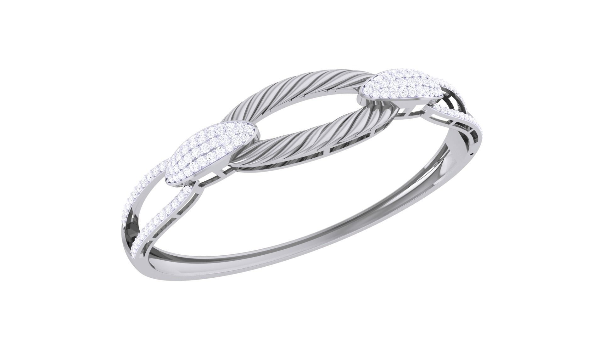 Wire Chain Link High Jewelry Italian Diamond Bracelets 3dm stl 3D print model_6