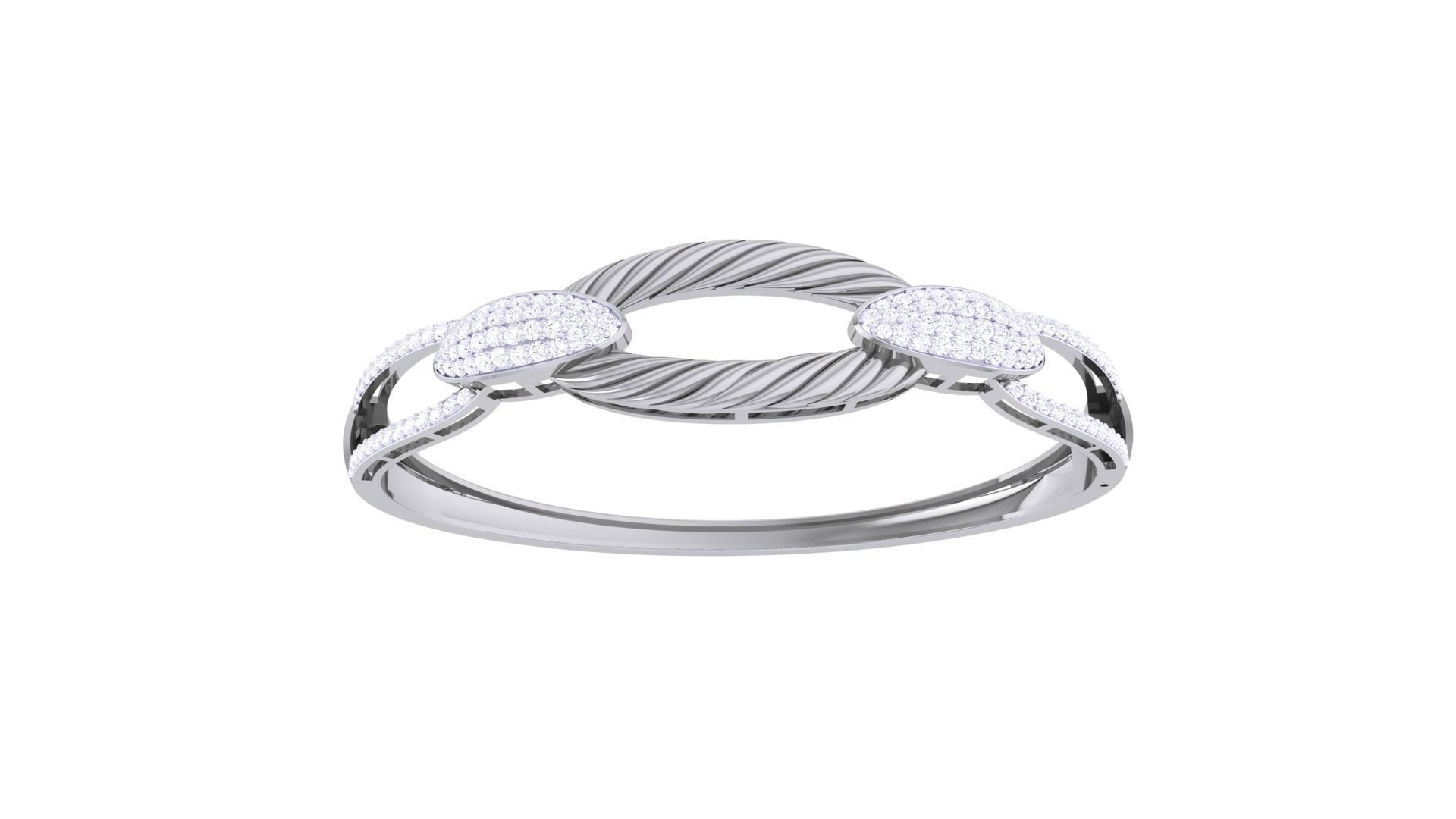 Wire Chain Link High Jewelry Italian Diamond Bracelets 3dm stl 3D print model_8