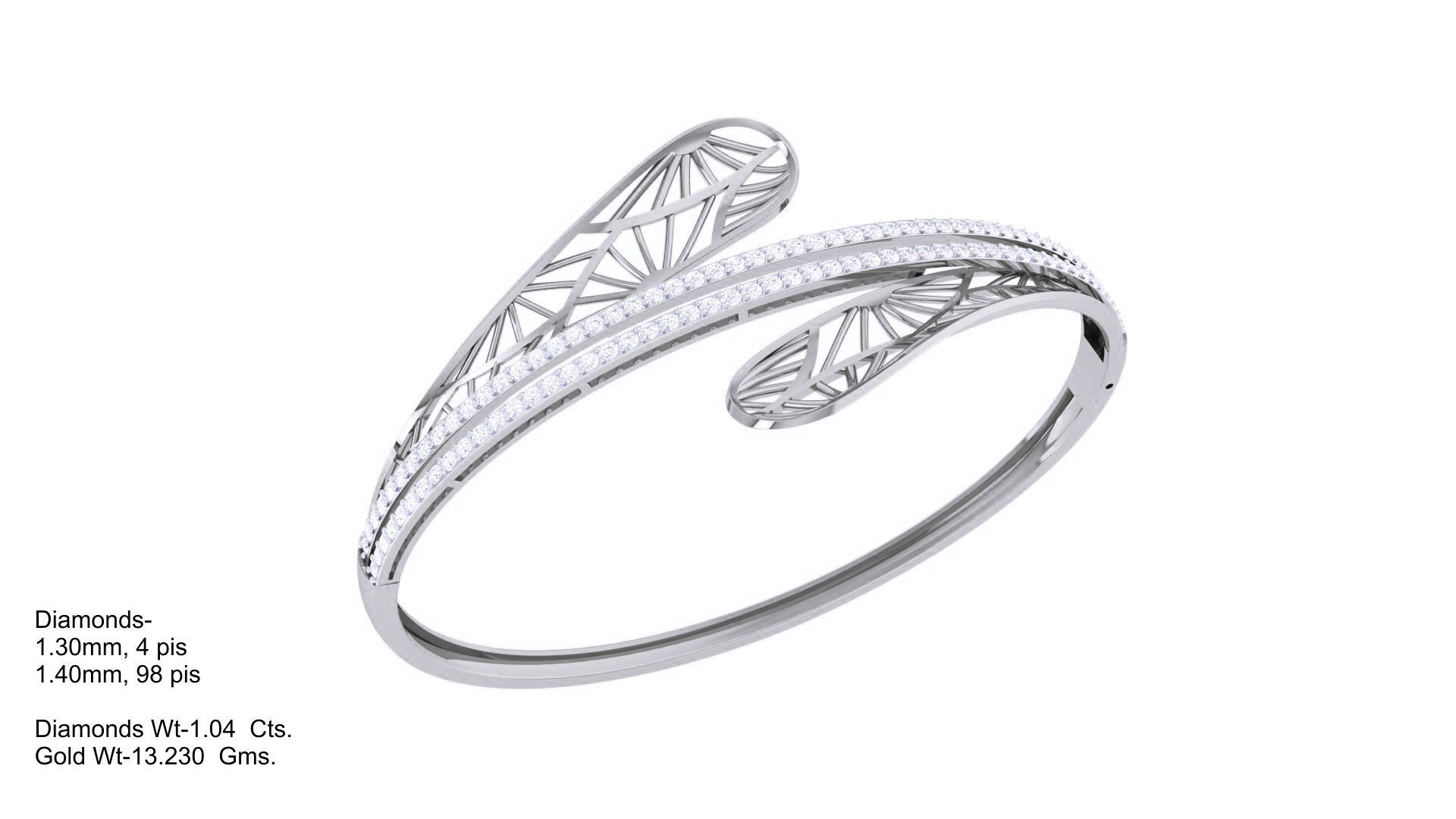 Ultra Vision Wire Mesh High Jewelry Italian Diamond Bracelets  3D print model_4