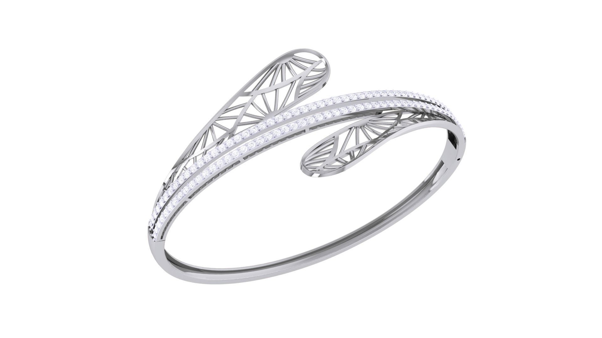 Ultra Vision Wire Mesh High Jewelry Italian Diamond Bracelets  3D print model_5