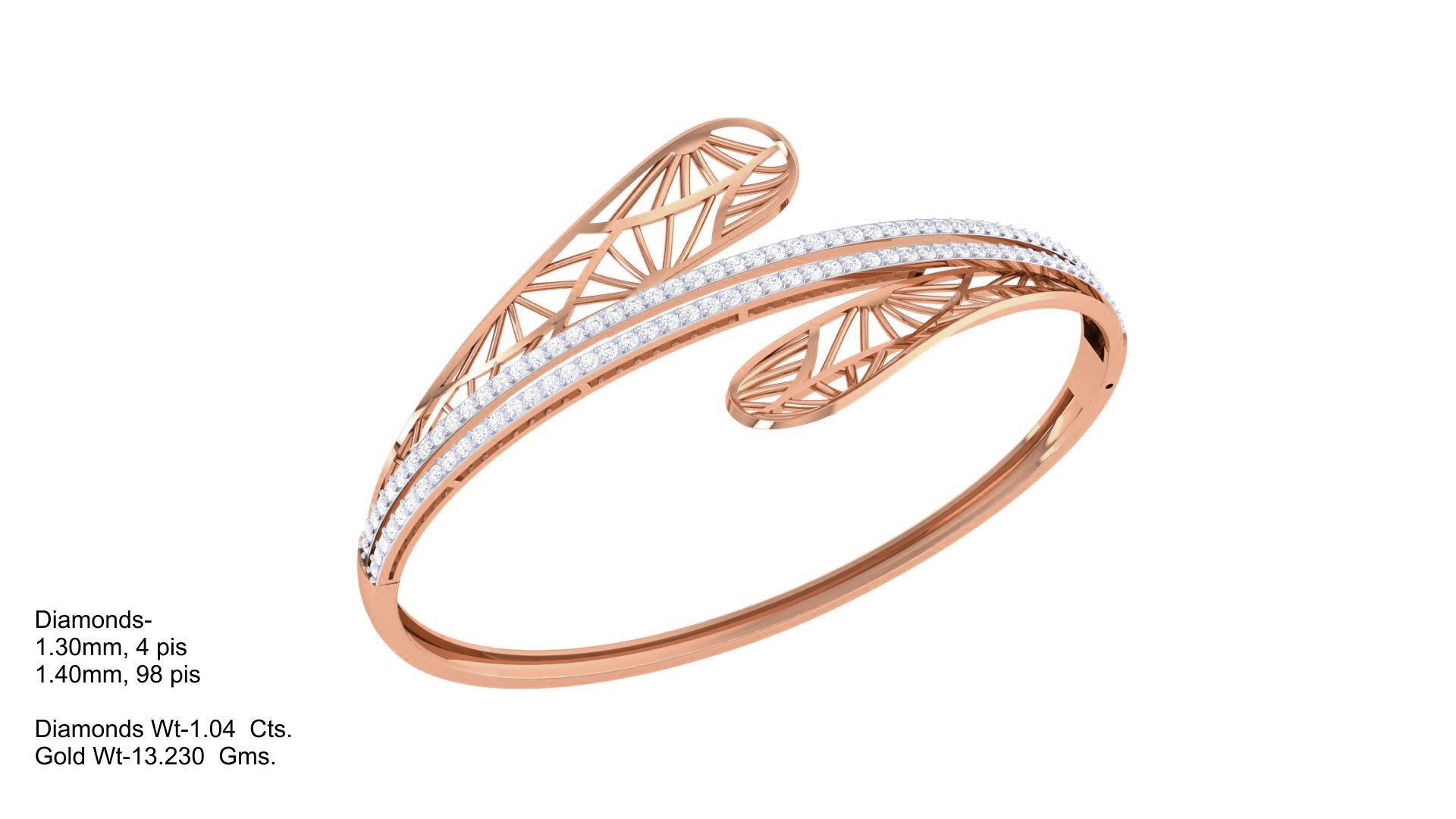 Ultra Vision Wire Mesh High Jewelry Italian Diamond Bracelets  3D print model_3