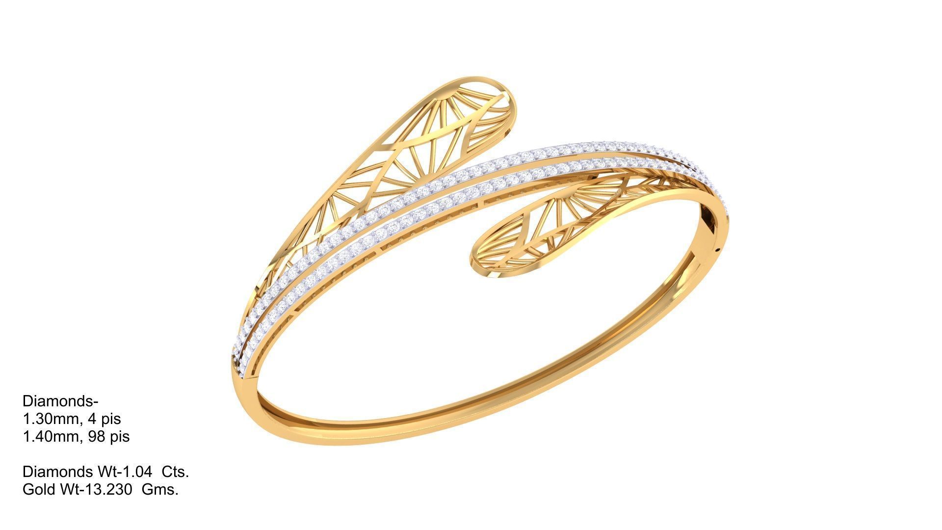 Ultra Vision Wire Mesh High Jewelry Italian Diamond Bracelets  3D print model_2