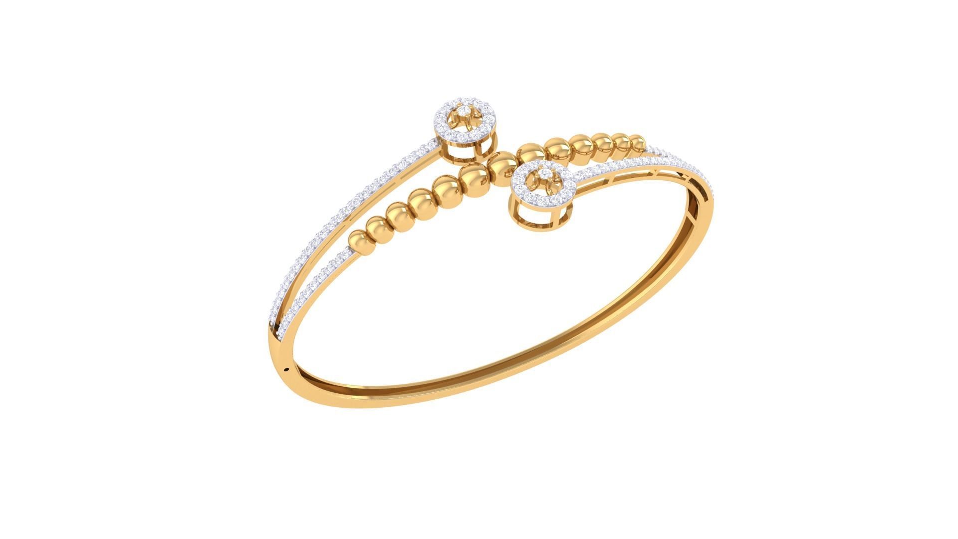 Bi Flowers High Jewelry Italian Diamond Bracelets 3dm stl obj 3D print model_5