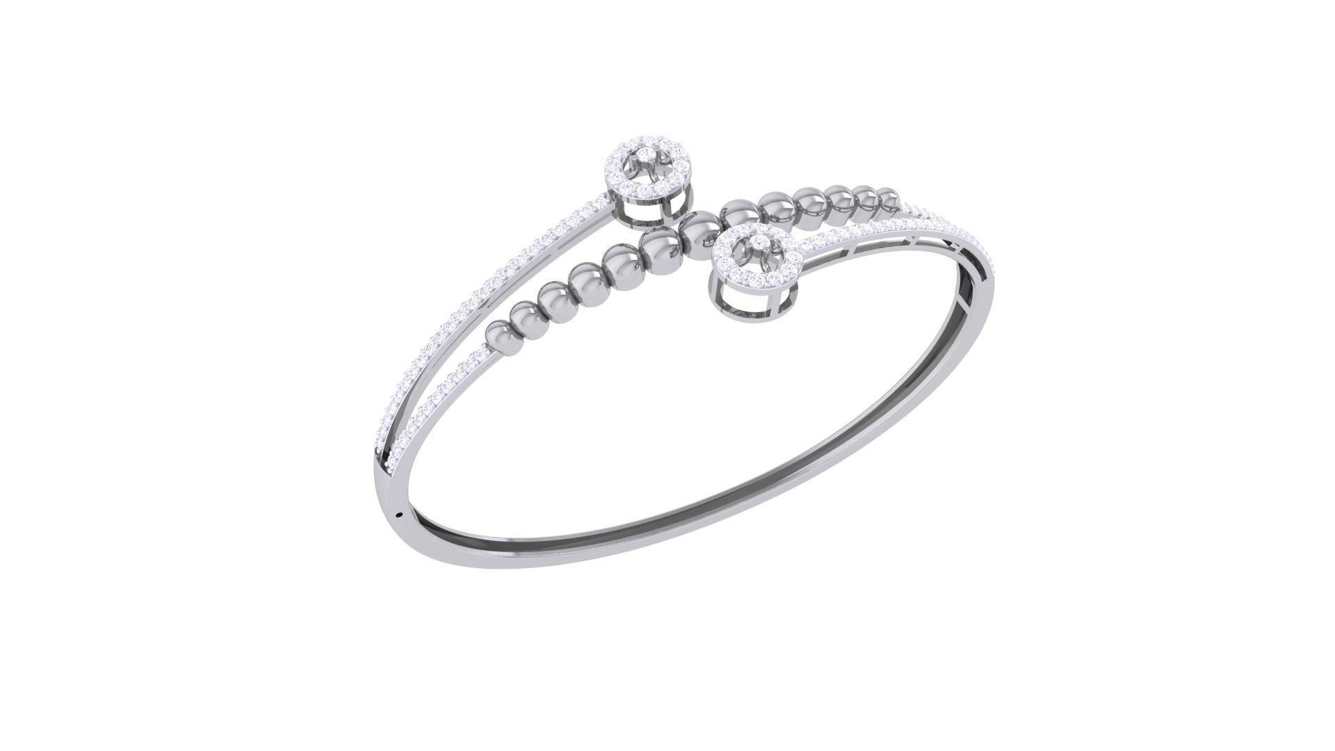 Bi Flowers High Jewelry Italian Diamond Bracelets 3dm stl obj 3D print model_6