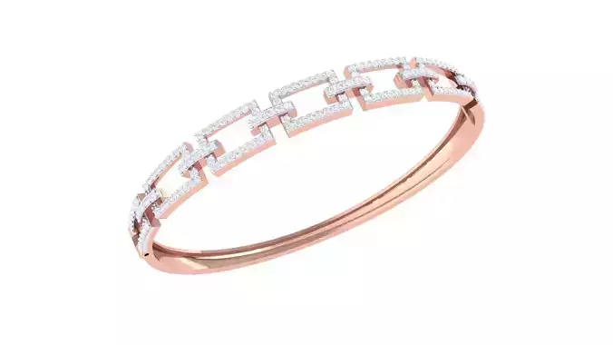 Square Links High Jewelry Italian Diamond Bracelets 3dm stl obj