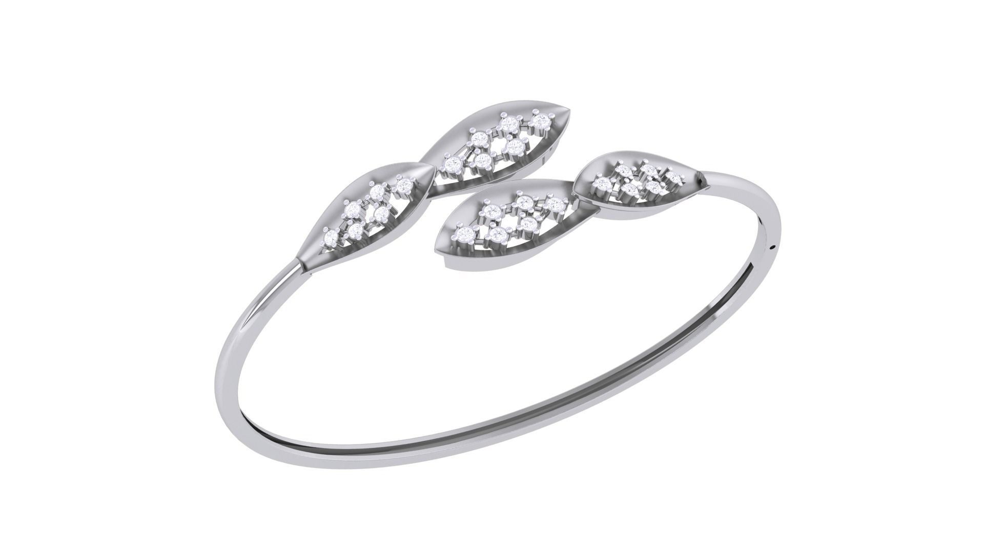 Bi Flower High Jewelry Italian Diamond Bracelets 3dm stl obj  3D print model_4