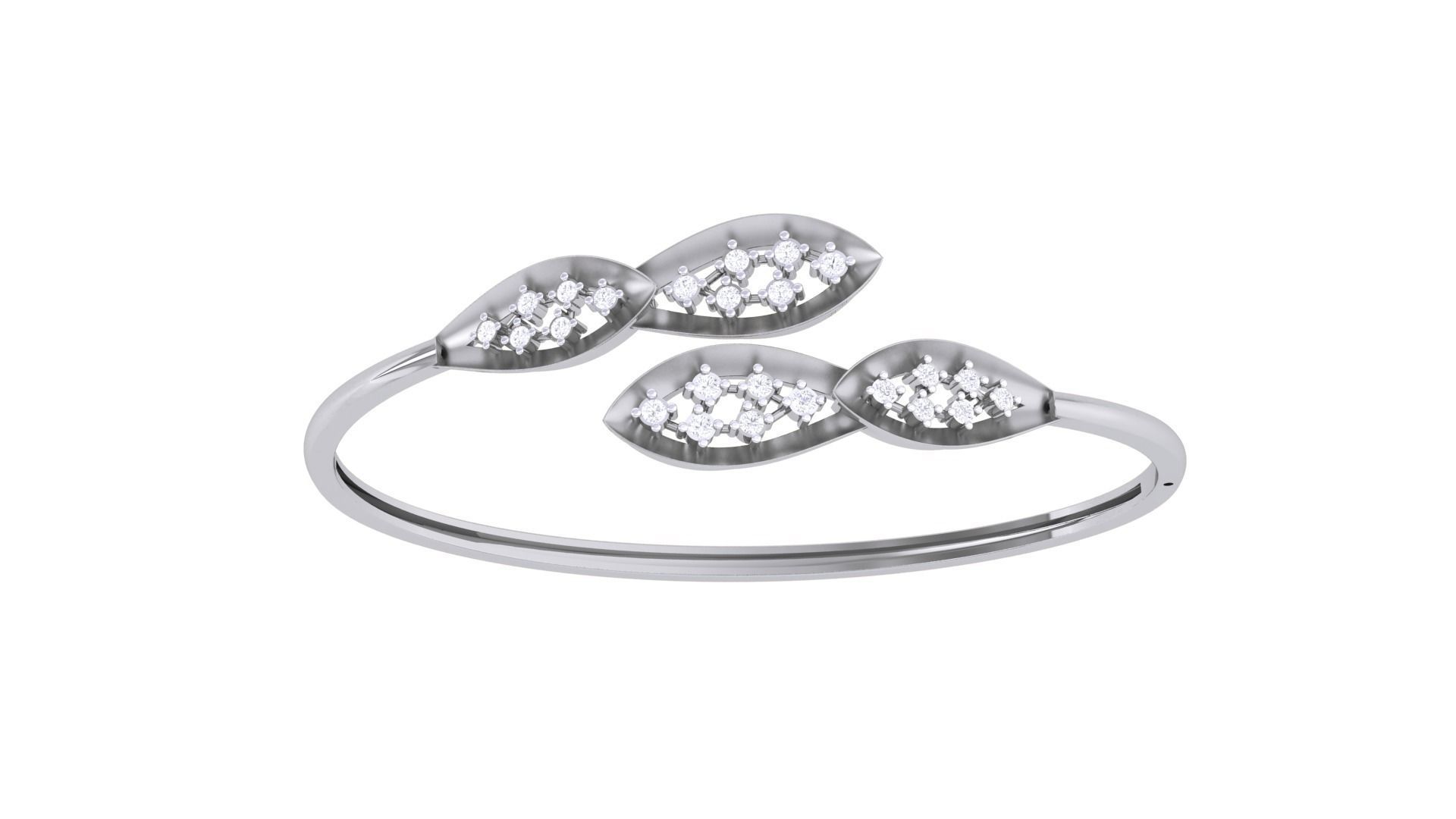 Bi Flower High Jewelry Italian Diamond Bracelets 3dm stl obj  3D print model_8