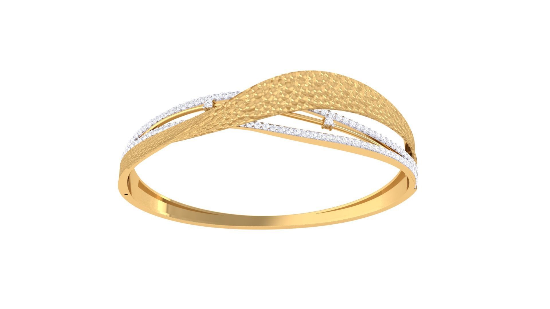 Twisted High Jewelry Italian Diamond Bracelets 3dm stl obj gltf 3D print model_8