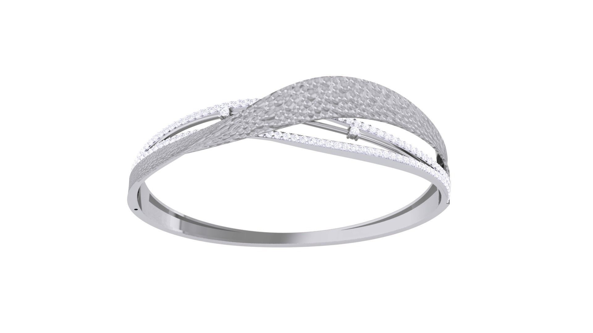 Twisted High Jewelry Italian Diamond Bracelets 3dm stl obj gltf 3D print model_9