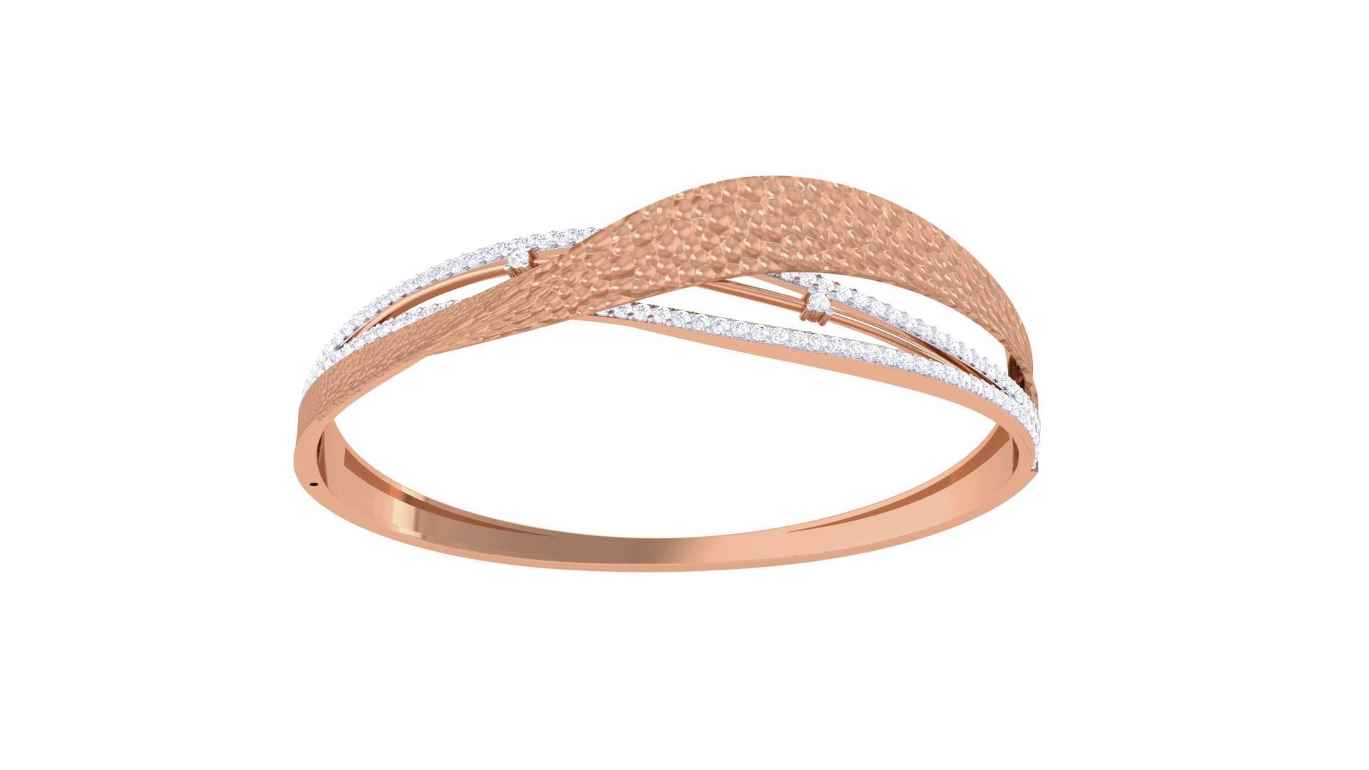 Twisted High Jewelry Italian Diamond Bracelets 3dm stl obj gltf 3D print model_7