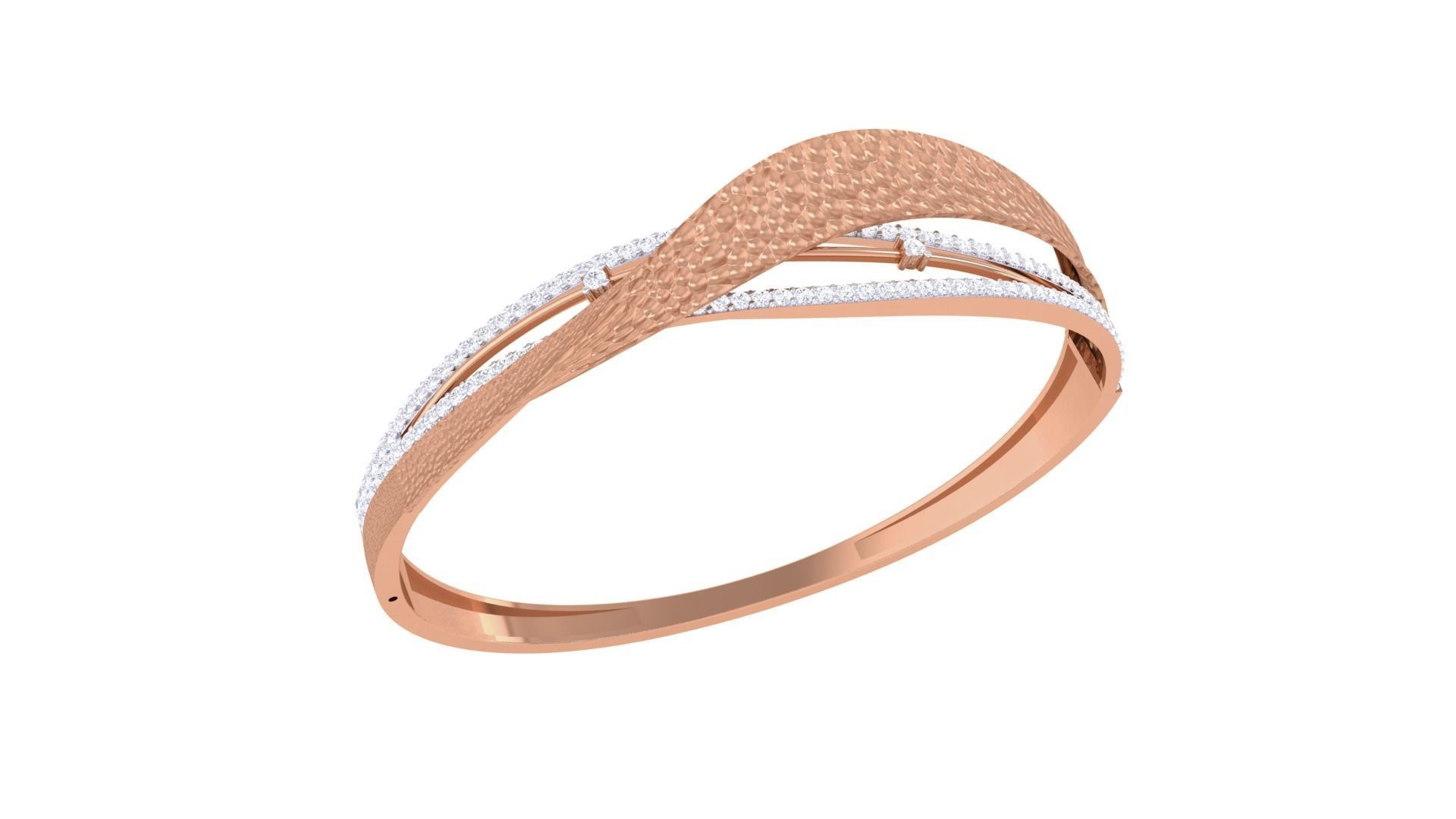 Twisted High Jewelry Italian Diamond Bracelets 3dm stl obj gltf 3D print model_6