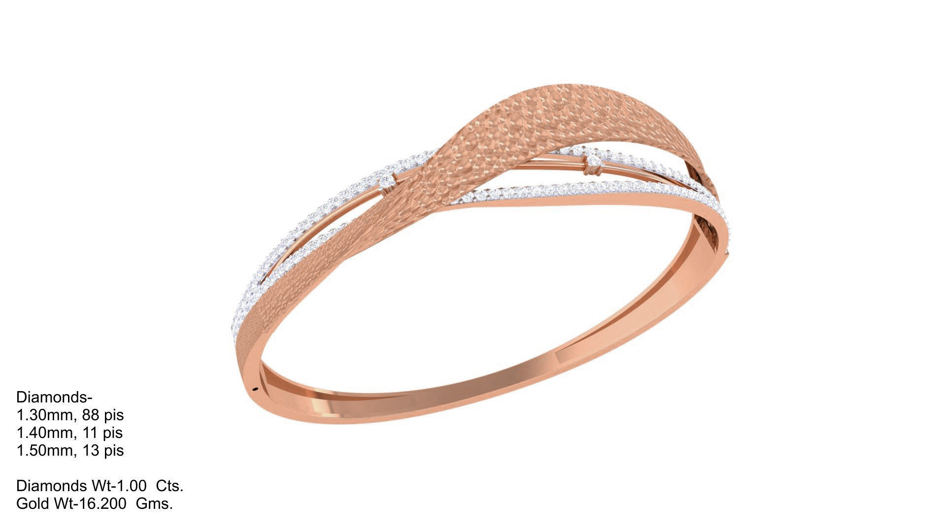 Twisted High Jewelry Italian Diamond Bracelets 3dm stl obj gltf 3D print model_2