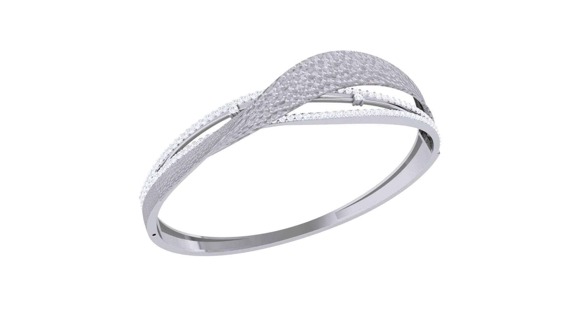 Twisted High Jewelry Italian Diamond Bracelets 3dm stl obj gltf 3D print model_4