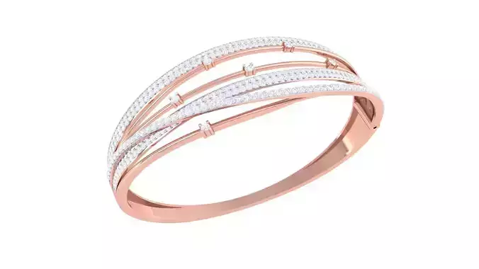 Wire High Jewelry Italian Diamond Bracelets 3dm stl obj gltf