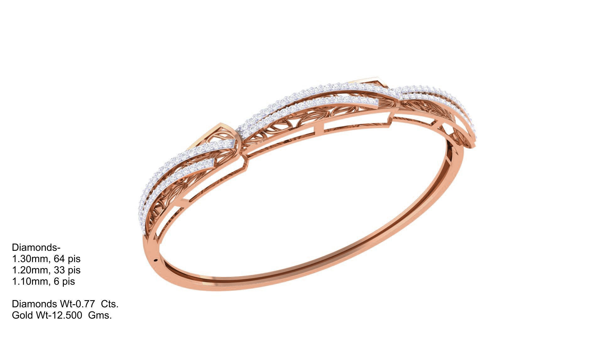 Ultra Vision Wire Mesh High Jewelry Italian Diamond Bracelets 3D print model_3