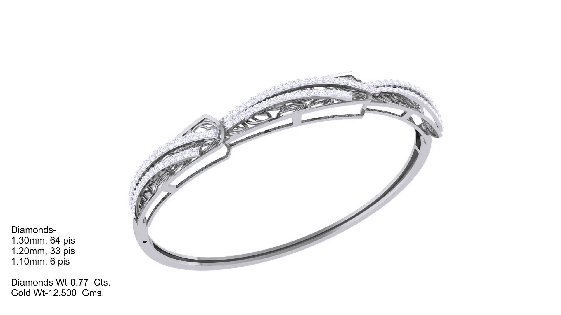 Ultra Vision Wire Mesh High Jewelry Italian Diamond Bracelets 3D print model_2