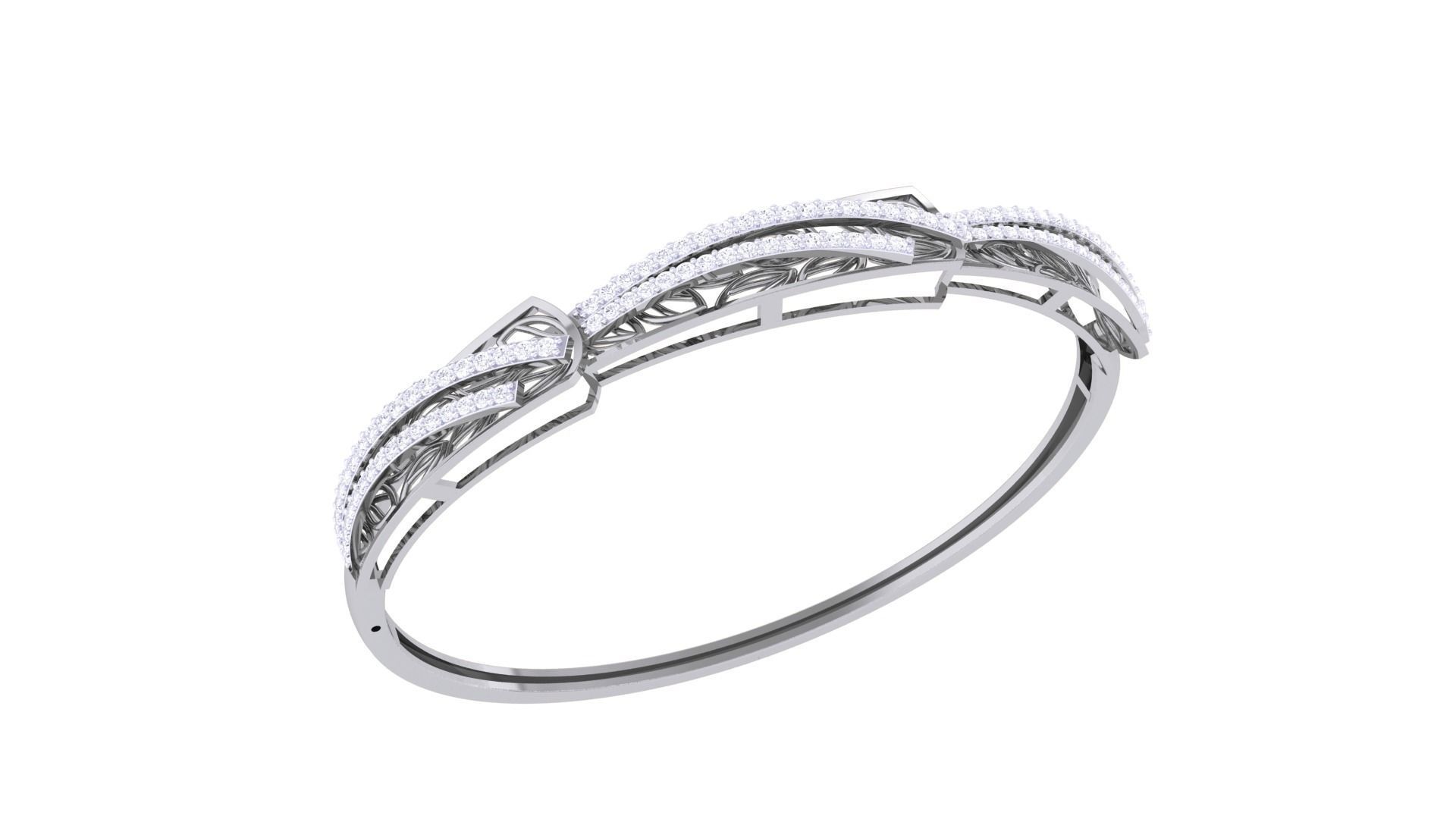 Ultra Vision Wire Mesh High Jewelry Italian Diamond Bracelets 3D print model_6