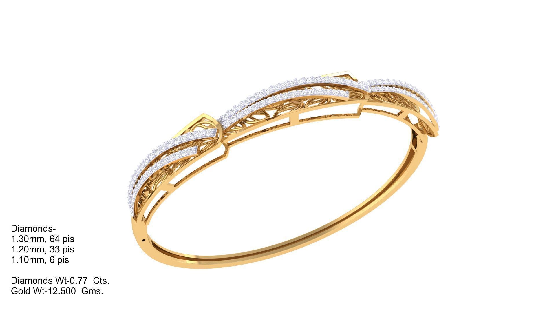 Ultra Vision Wire Mesh High Jewelry Italian Diamond Bracelets 3D print model_4