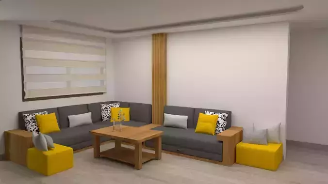 Sofa 3D modeling and rendering 3D print model