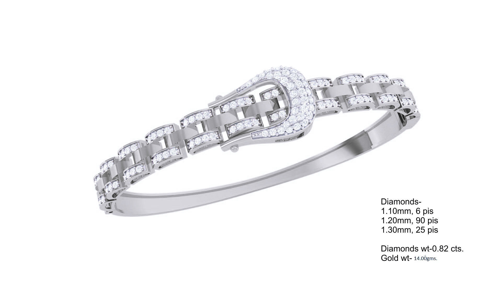 Chain Belt Buckle High Jewelry Italian Diamond Bracelets 3dm  3D print model_3