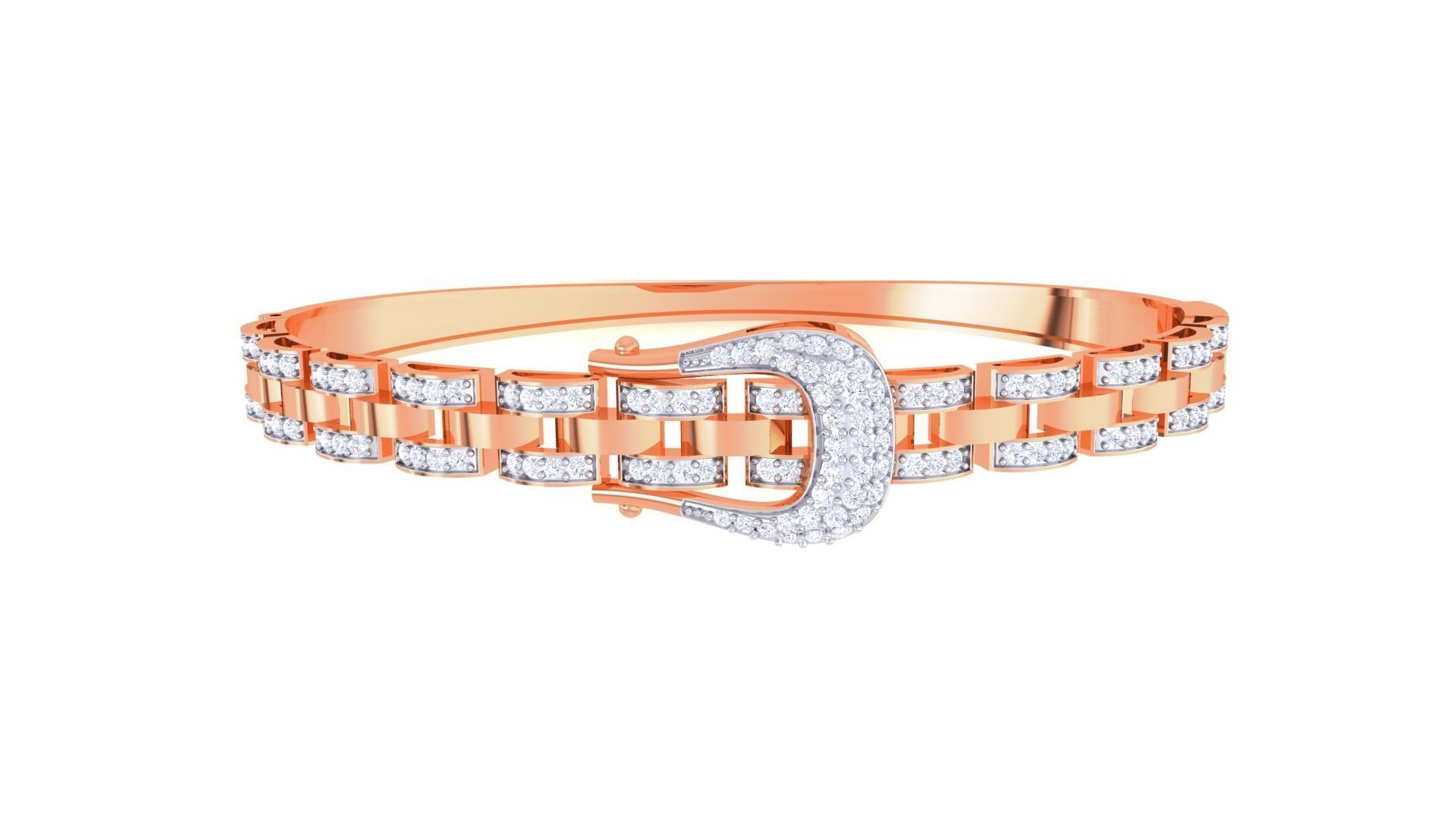 Chain Belt Buckle High Jewelry Italian Diamond Bracelets 3dm  3D print model_8